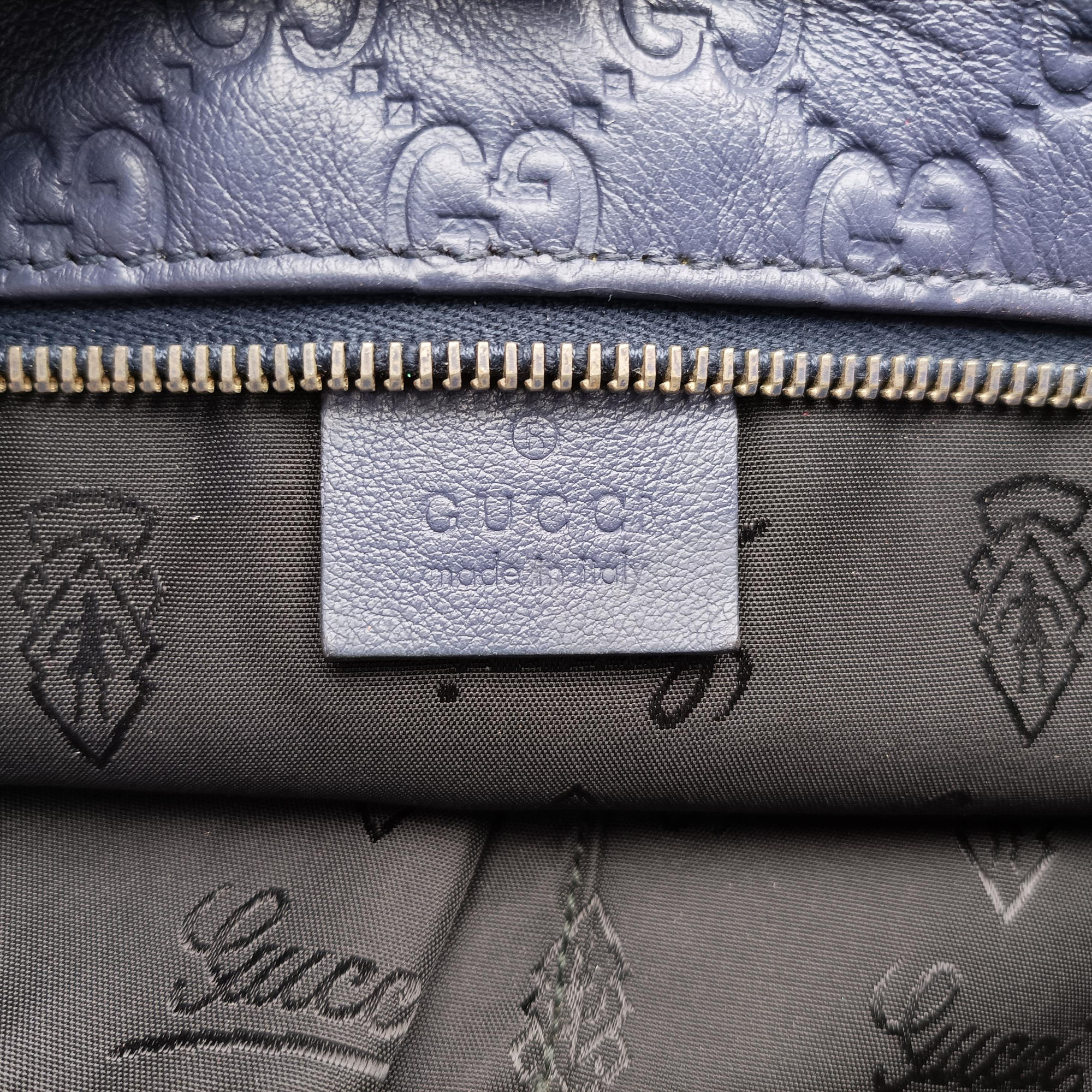 Guccissima GG Imprime Blue Leather 211120 I015246556グッチシマ インプリメ ブルー レザー 211120 I015246556