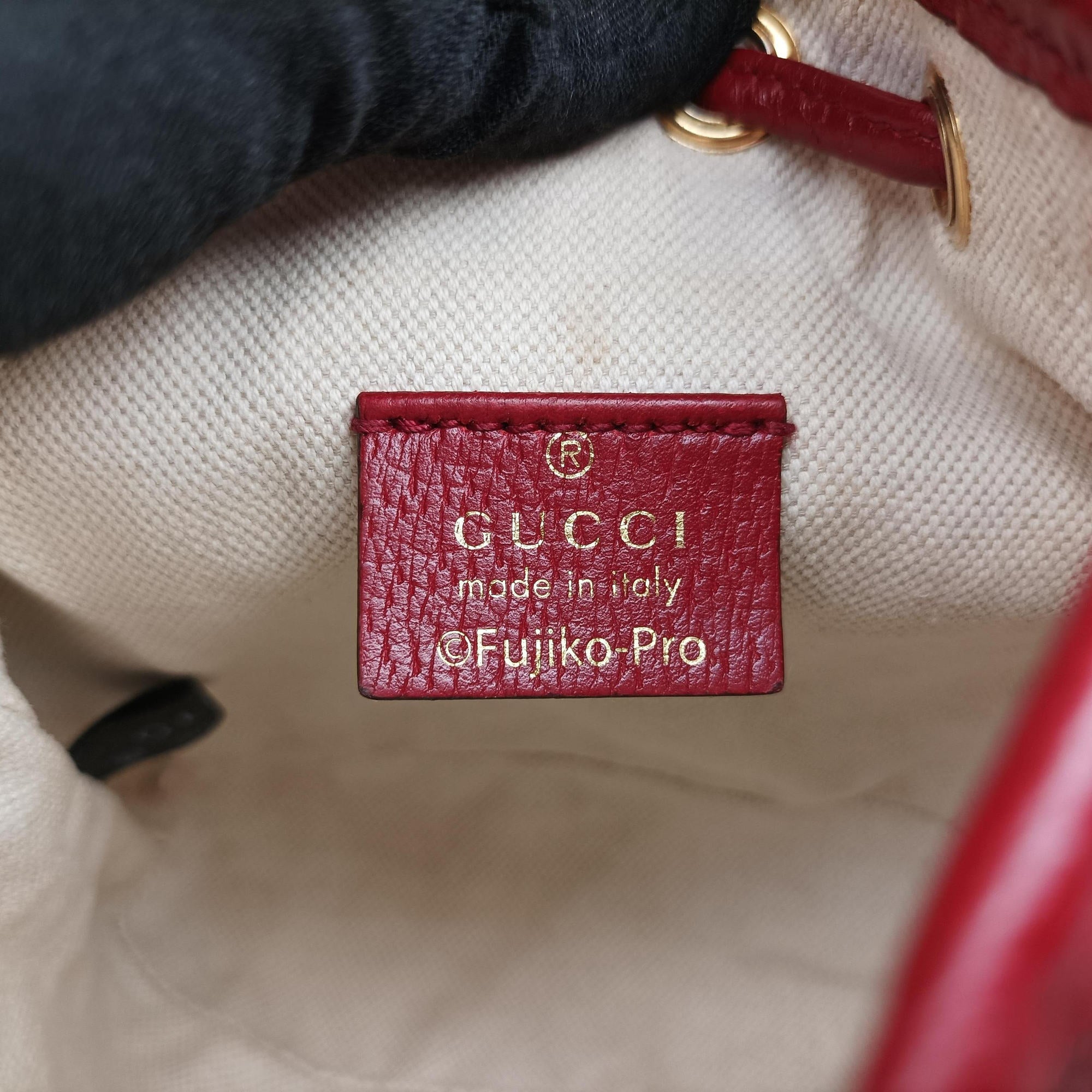 Doraemon collaboration Brown×Red×Multi PVC coated canvas×Leather 647801 G033912944ドラえもんコラボ ブラウン×レッド×マルチ PVCコーティングキャンバス×レザー 647801 G033912944