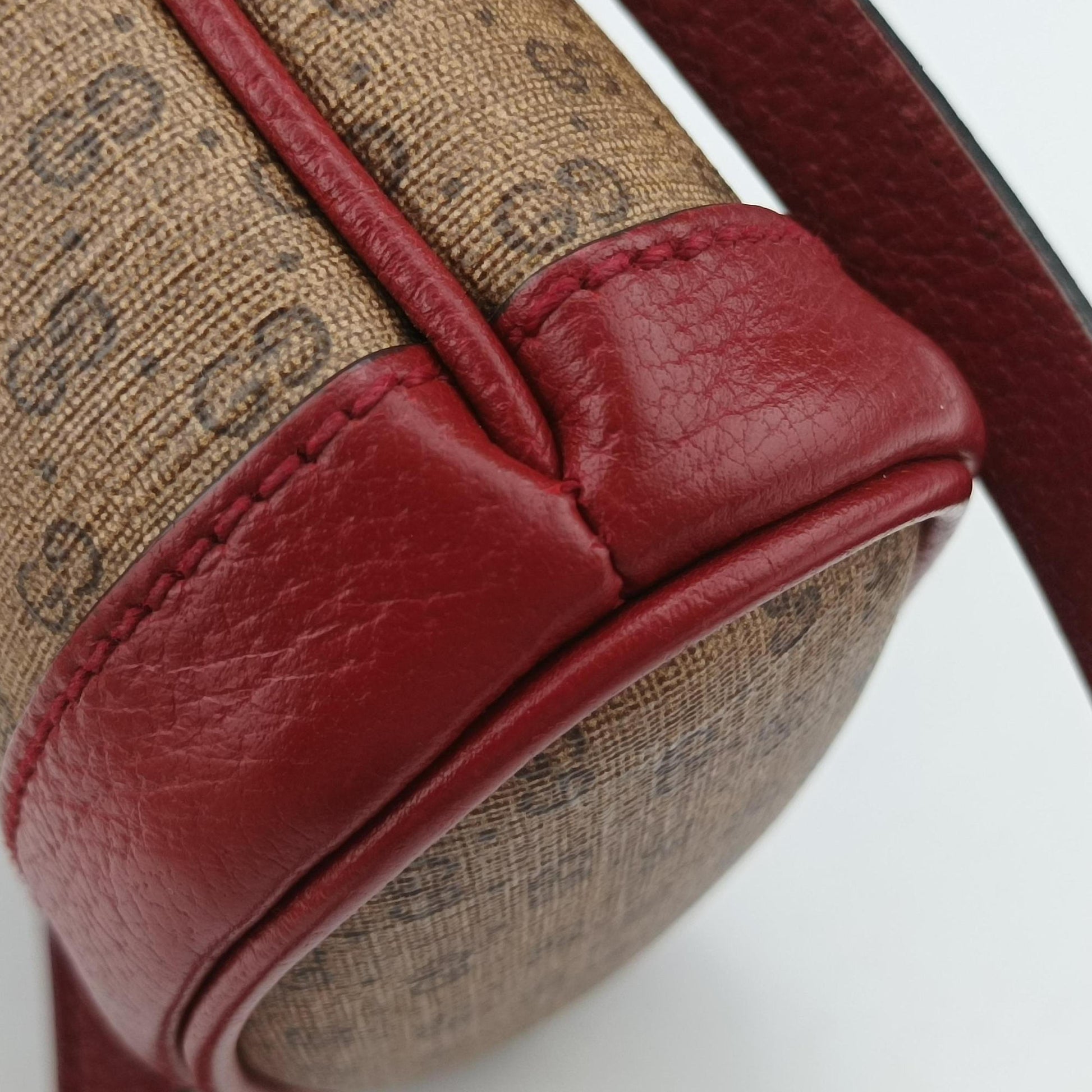 Doraemon collaboration Brown×Red×Multi PVC coated canvas×Leather 647801 G033912944ドラえもんコラボ ブラウン×レッド×マルチ PVCコーティングキャンバス×レザー 647801 G033912944