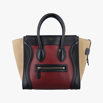 Luggage Micro shopper Bordeaux×black×beige Suede×leather S-VP-1112 S-MM-1122ラゲージマイクロショッパー ボルドー×ブラック×ベージュ スエード×レザー S-VP-1112 S-MM-1122
