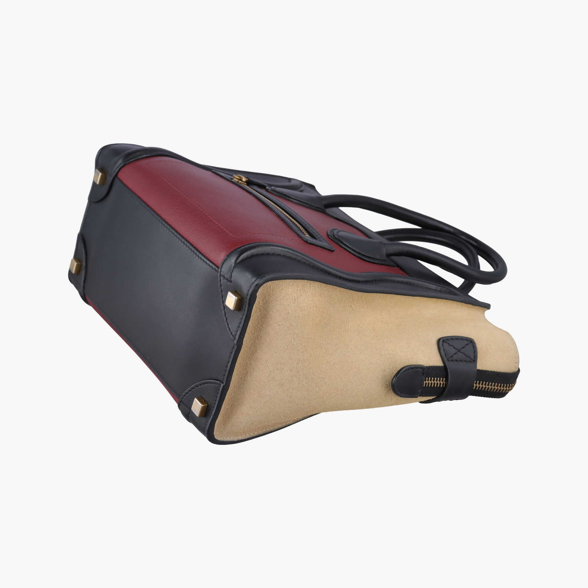 Luggage Micro shopper Bordeaux×black×beige Suede×leather S-VP-1112 S-MM-1122ラゲージマイクロショッパー ボルドー×ブラック×ベージュ スエード×レザー S-VP-1112 S-MM-1122