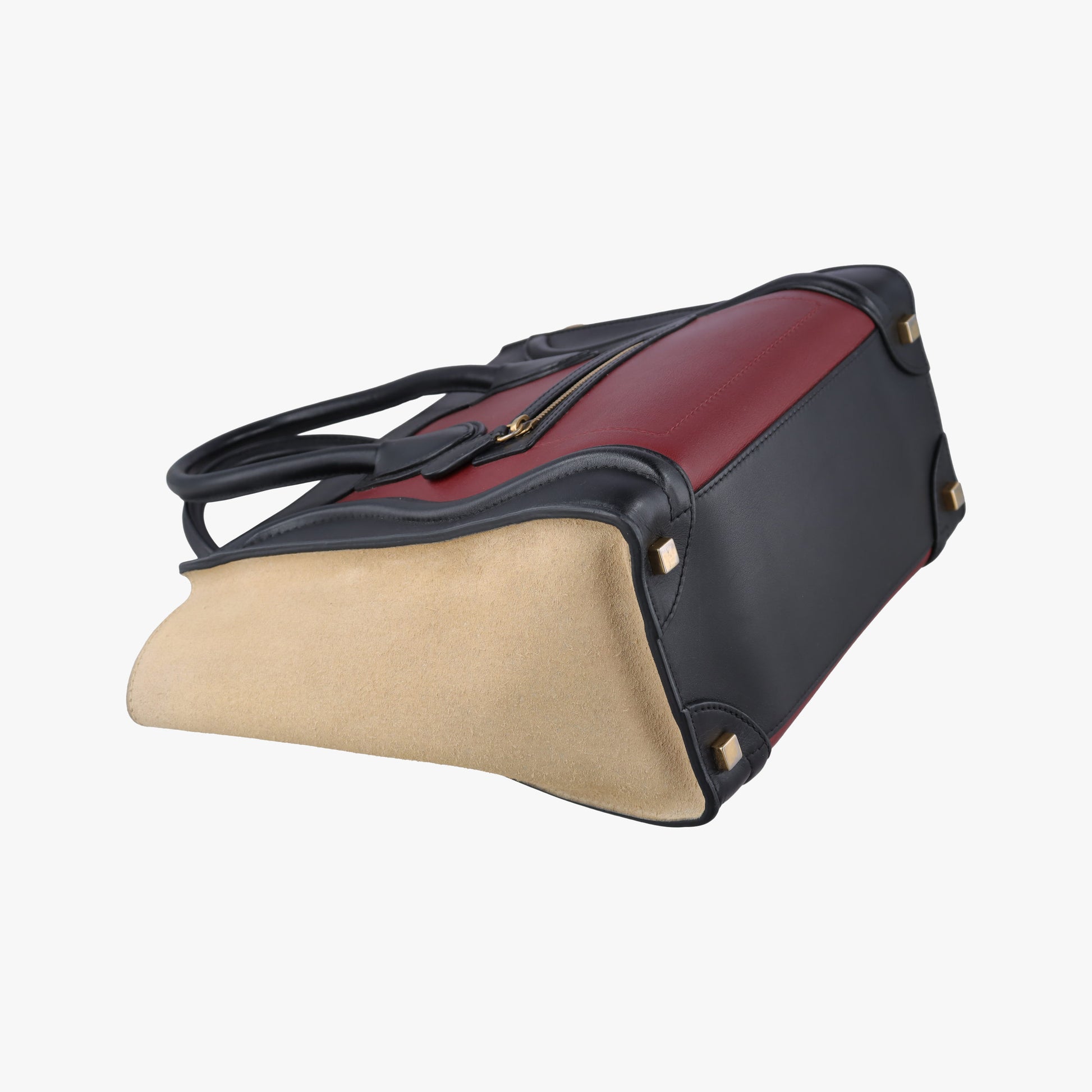 Luggage Micro shopper Bordeaux×black×beige Suede×leather S-VP-1112 S-MM-1122ラゲージマイクロショッパー ボルドー×ブラック×ベージュ スエード×レザー S-VP-1112 S-MM-1122