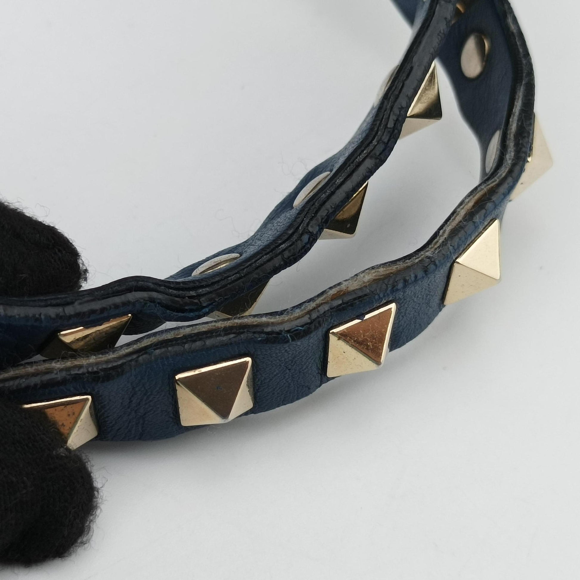 Rockstud Navy Leather Lot number unknownロックスタッズ ネイビー レザー 製番不明