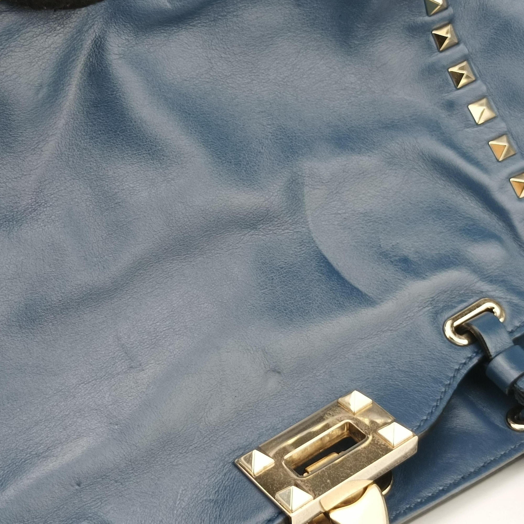 Rockstud Navy Leather Lot number unknownロックスタッズ ネイビー レザー 製番不明