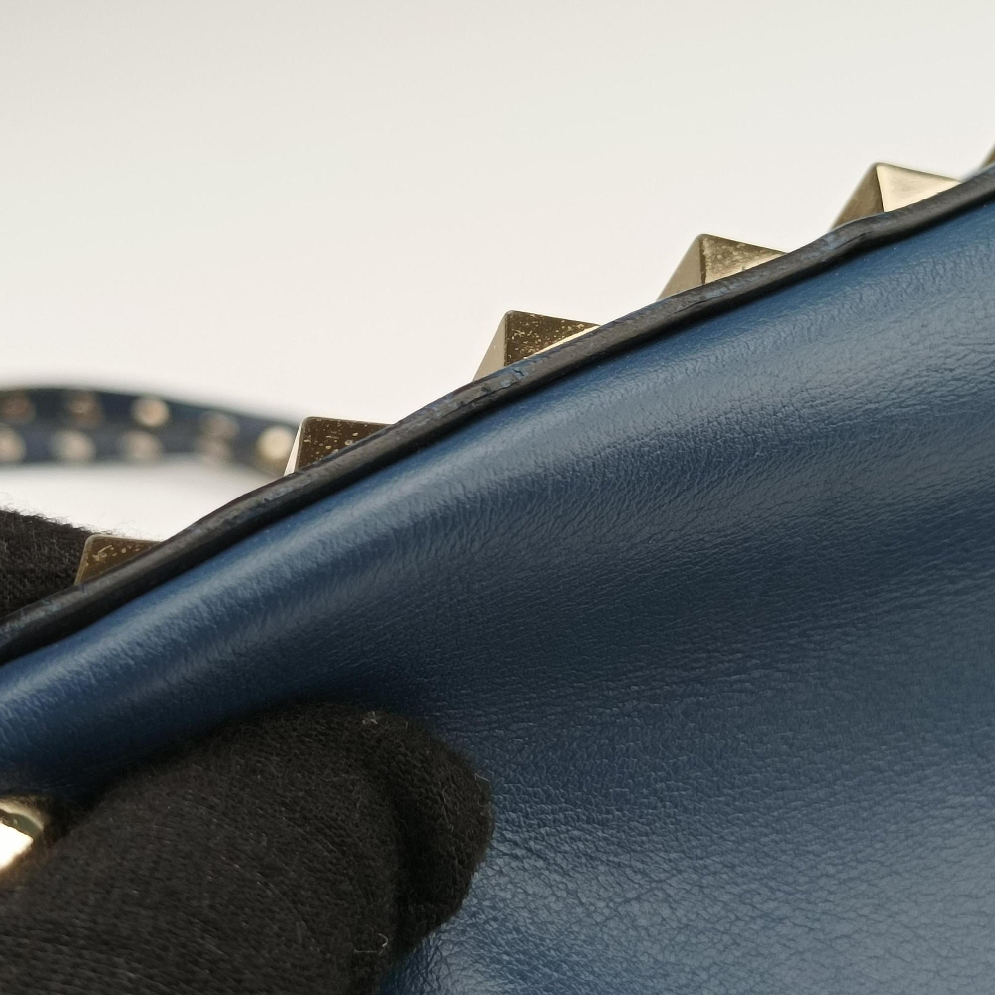 Rockstud Navy Leather Lot number unknownロックスタッズ ネイビー レザー 製番不明