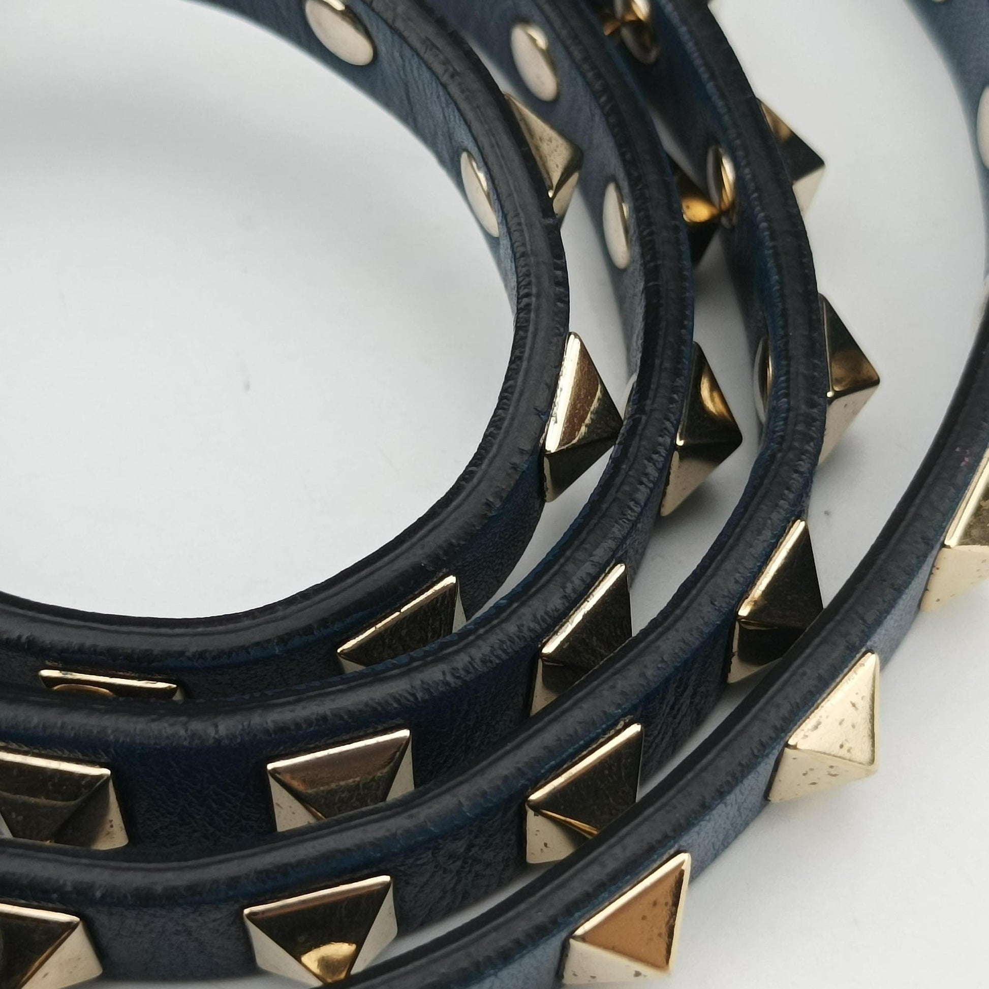 Rockstud Navy Leather Lot number unknownロックスタッズ ネイビー レザー 製番不明