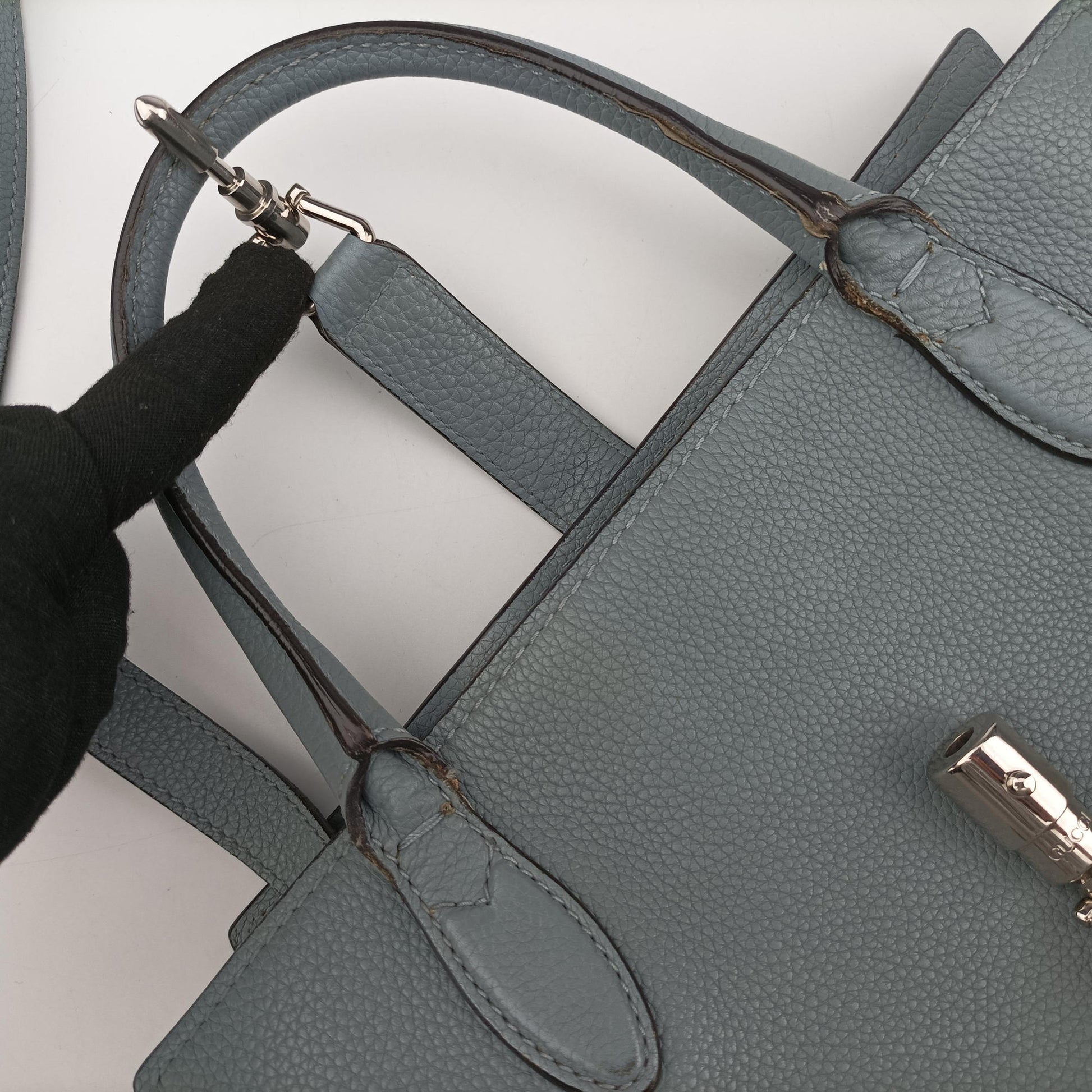 new jackie Blue Leather 365460 D016825924ニュージャッキー ブルー レザー 365460 D016825924