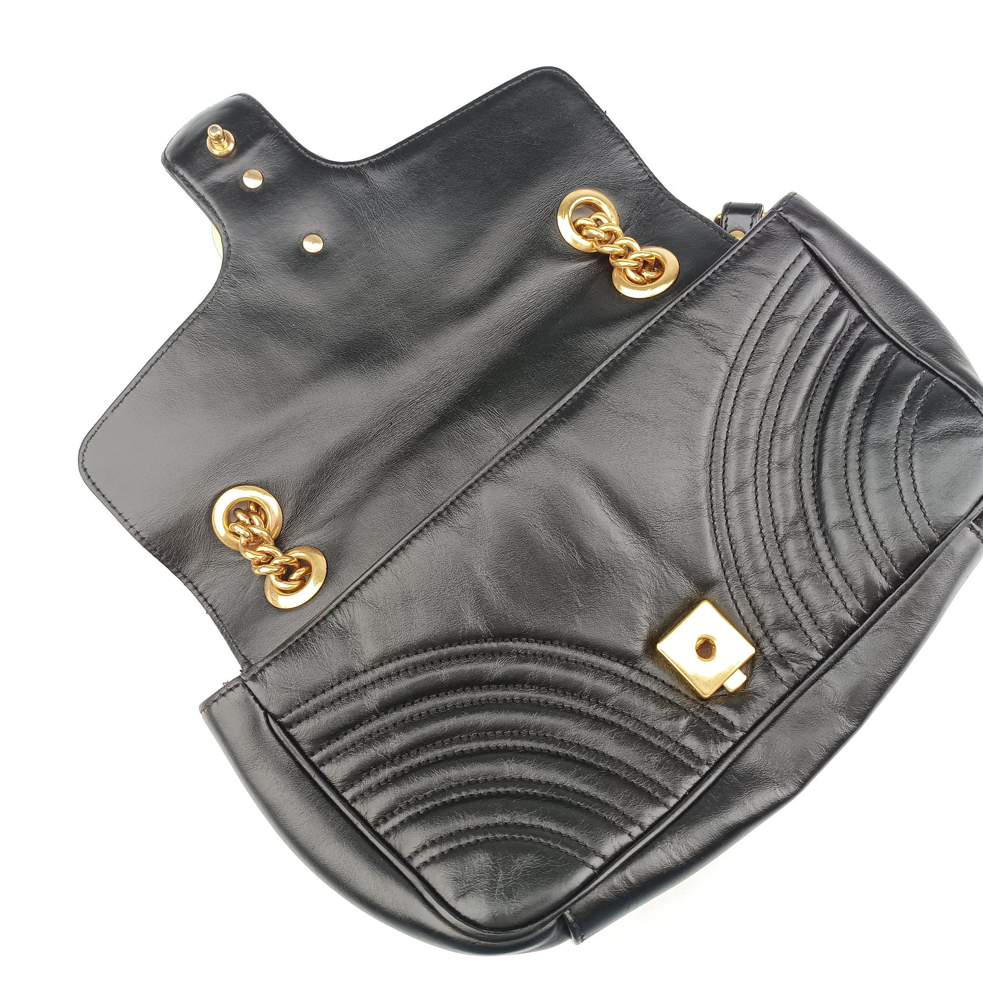 GG Marmont Black Leather 443497 G025889857GGマーモント ブラック レザー 443497 G025889857