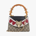 Mini Fox Brooch Bamboo Beige×Multicolour PVC coated canvas×Leather 466428 A021732914ミニ フォックス ブローチ バンブー ベージュ×マルチカラー PVCコーティングキャンバス×レザー 466428 A021732914