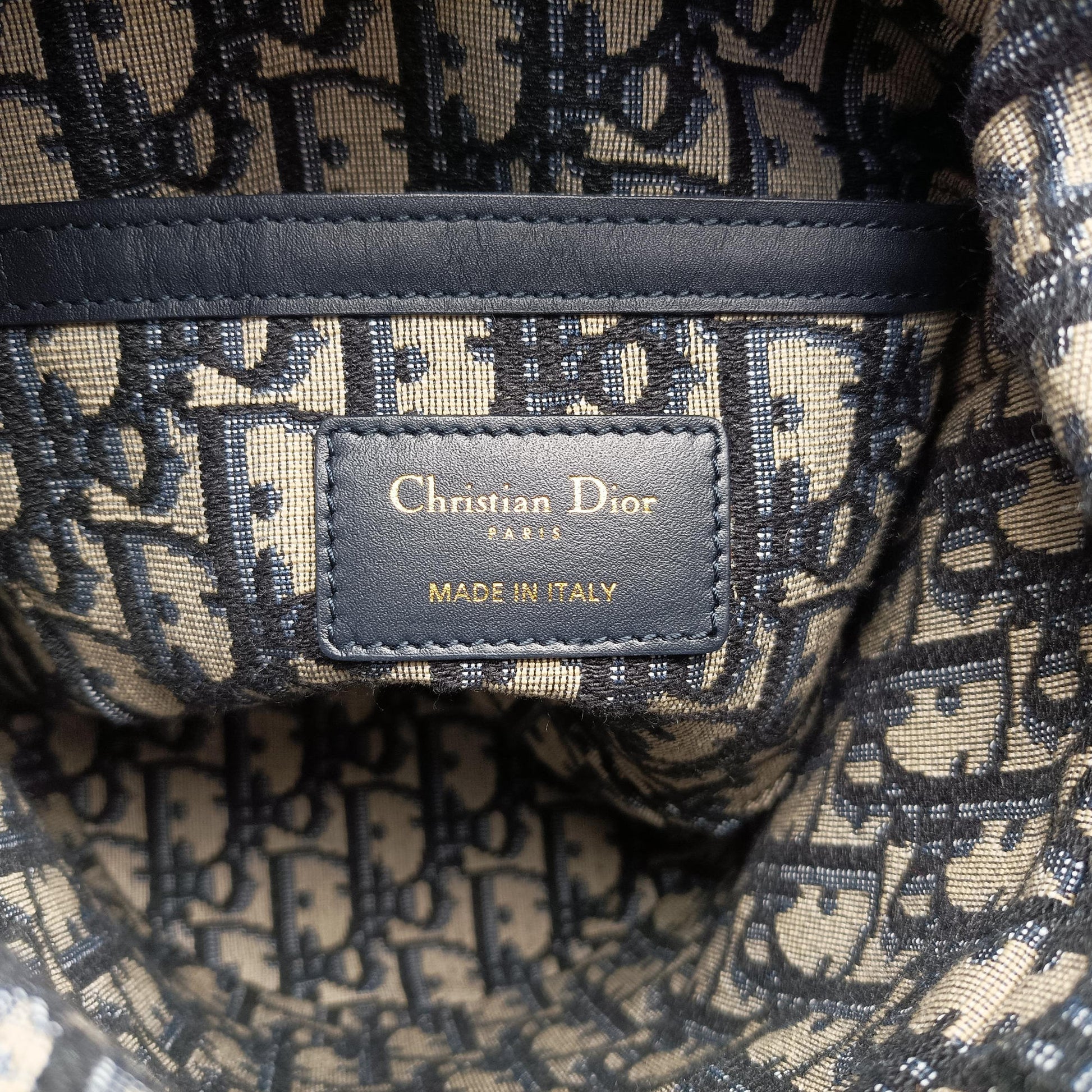Wicker Basket Camel×Navy Natural wicker×Dior oblique jacquard 63-MA-1210ウィッカー バケット キャメル×ネイビー ナチュラルウィッカー×ディオール オブリーク ジャカード 63-MA-1210
