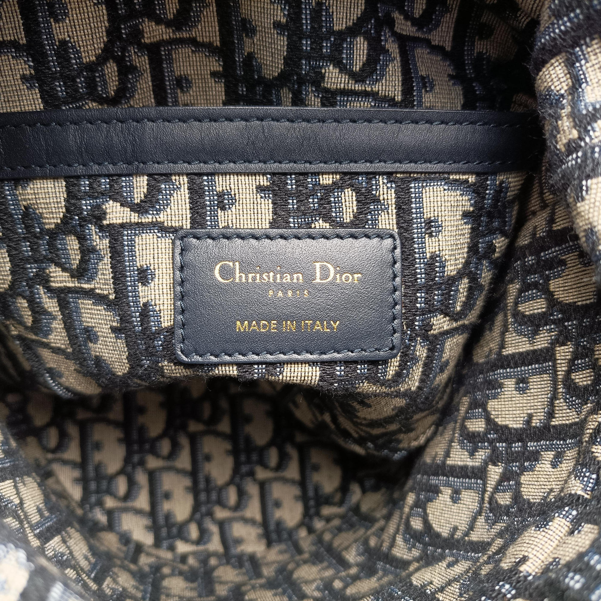 Wicker Basket Camel×Navy Natural wicker×Dior oblique jacquard 63-MA-1210ウィッカー バケット キャメル×ネイビー ナチュラルウィッカー×ディオール オブリーク ジャカード 63-MA-1210