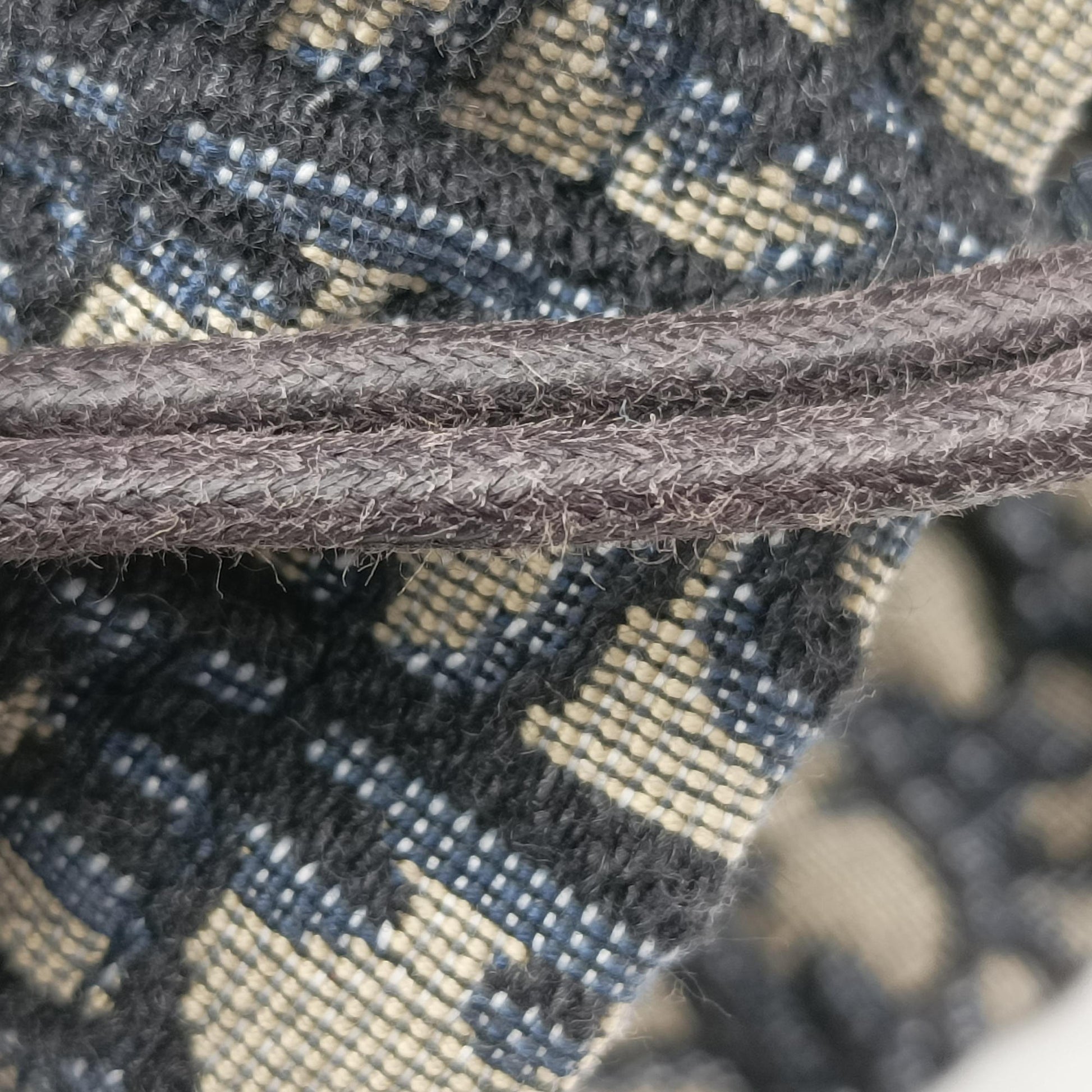 Wicker Basket Camel×Navy Natural wicker×Dior oblique jacquard 63-MA-1210ウィッカー バケット キャメル×ネイビー ナチュラルウィッカー×ディオール オブリーク ジャカード 63-MA-1210