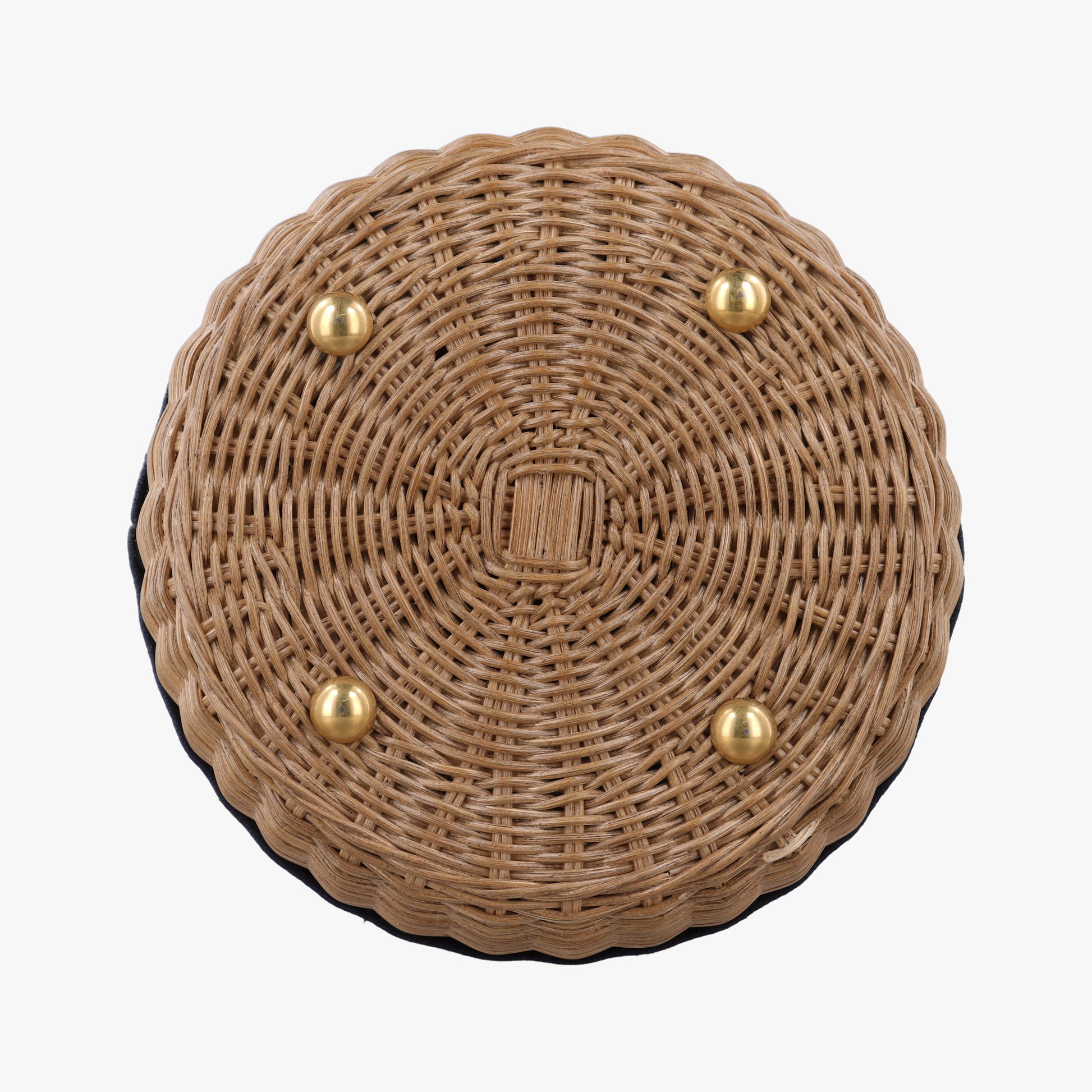 Wicker Basket Camel×Navy Natural wicker×Dior oblique jacquard 63-MA-1210ウィッカー バケット キャメル×ネイビー ナチュラルウィッカー×ディオール オブリーク ジャカード 63-MA-1210