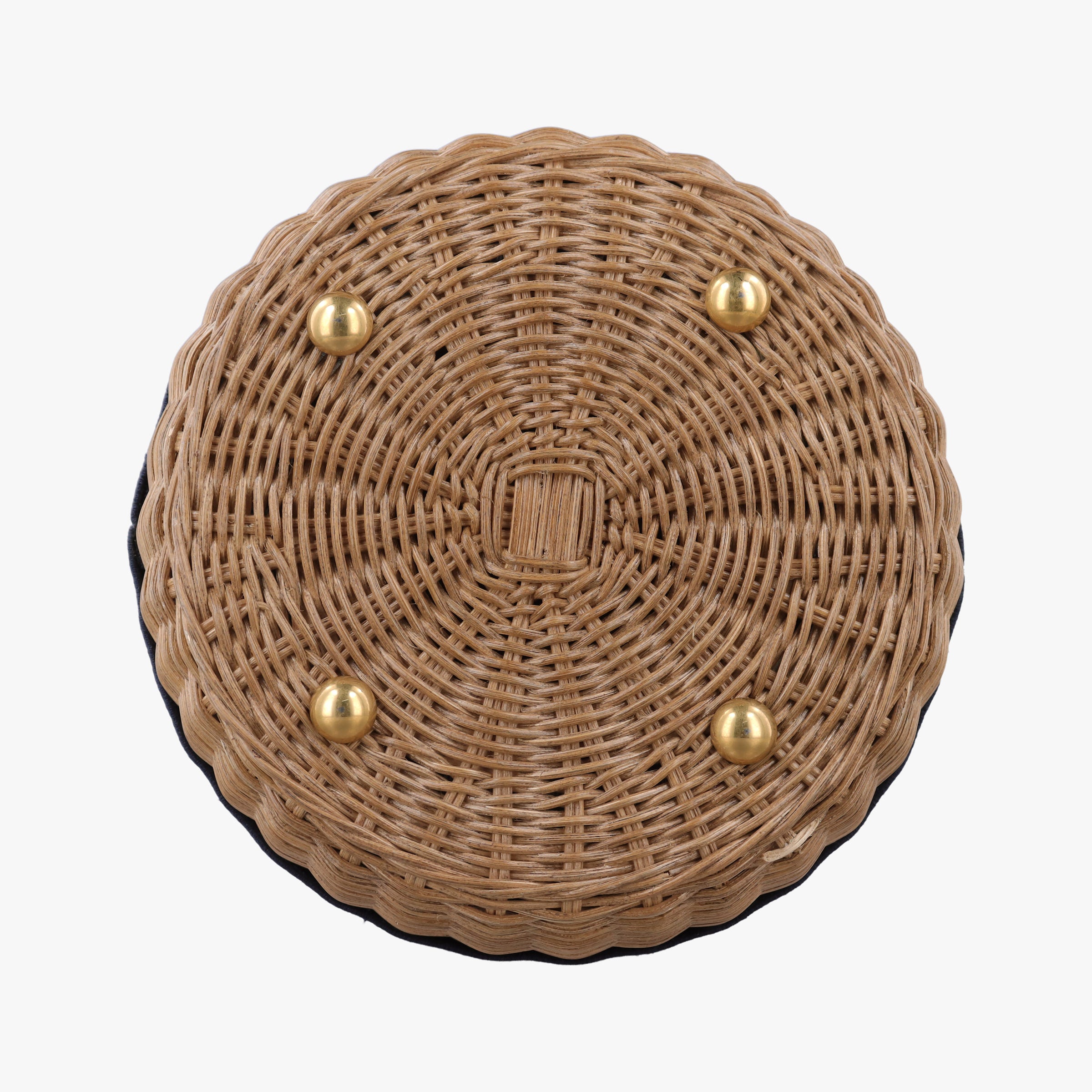 Wicker Basket Camel×Navy Natural wicker×Dior oblique jacquard 63-MA-1210ウィッカー バケット キャメル×ネイビー ナチュラルウィッカー×ディオール オブリーク ジャカード 63-MA-1210