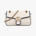 GG Marmont White×navy Leather 443497 H034766400GGマーモント ホワイト×ネイビー レザー 443497 H034766400