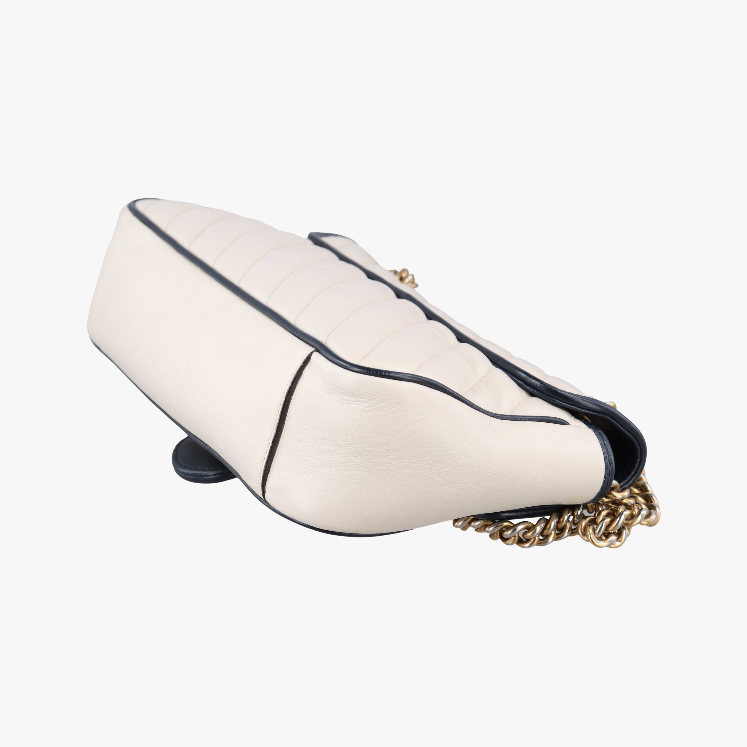 GG Marmont White×navy Leather 443497 H034766400GGマーモント ホワイト×ネイビー レザー 443497 H034766400
