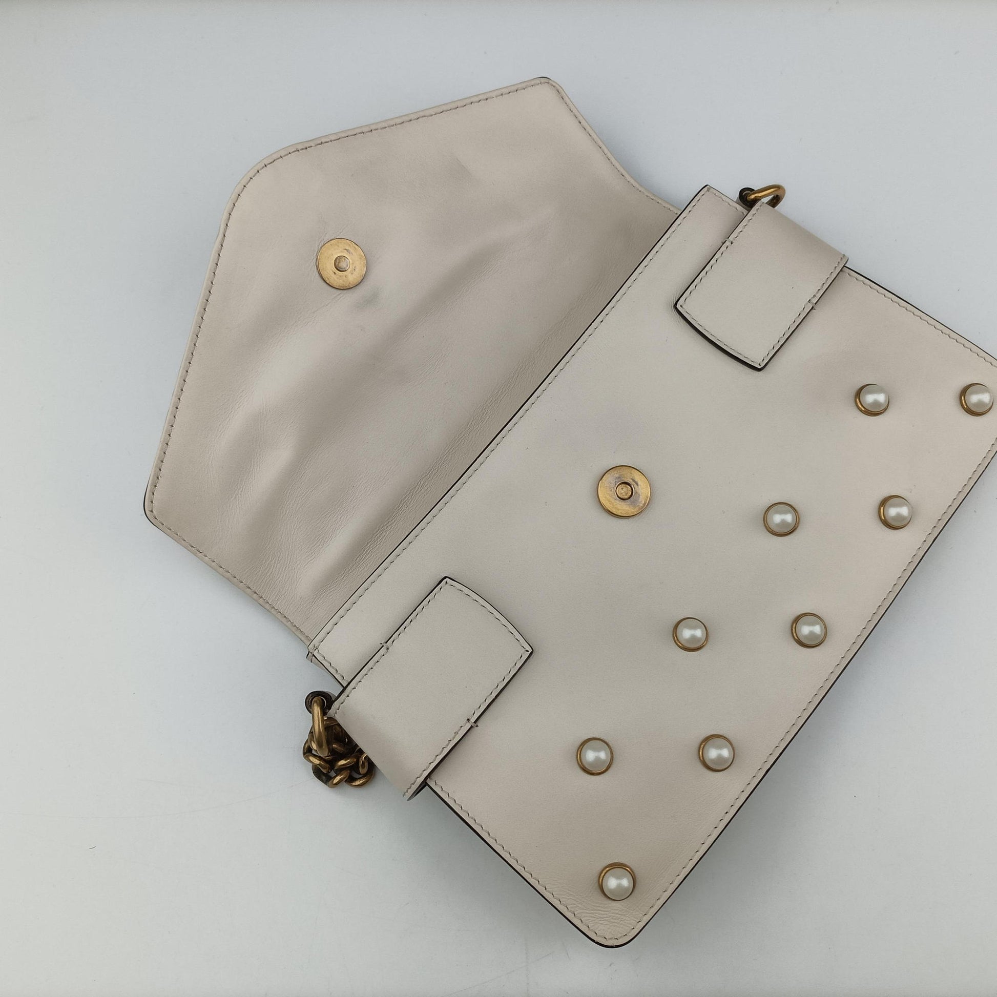 Broadway Pearl Bee White Leather 453778 E022493274ブロードウェイ パール ビー ホワイト レザー 453778 E022493274
