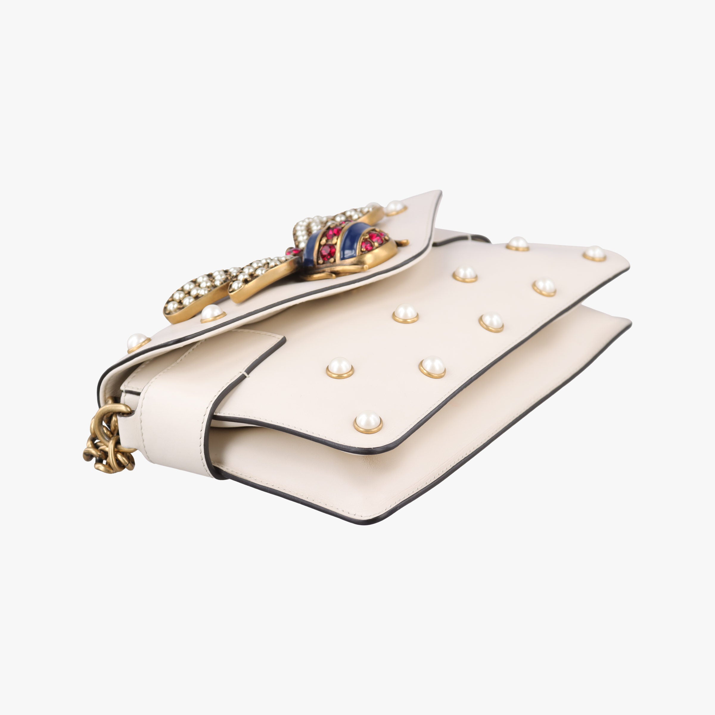 Broadway Pearl Bee White Leather 453778 E022493274ブロードウェイ パール ビー ホワイト レザー 453778 E022493274