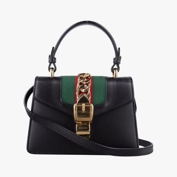 Sylvie Black Leather 470270 H022413199シルヴィ ブラック レザー 470270 H022413199