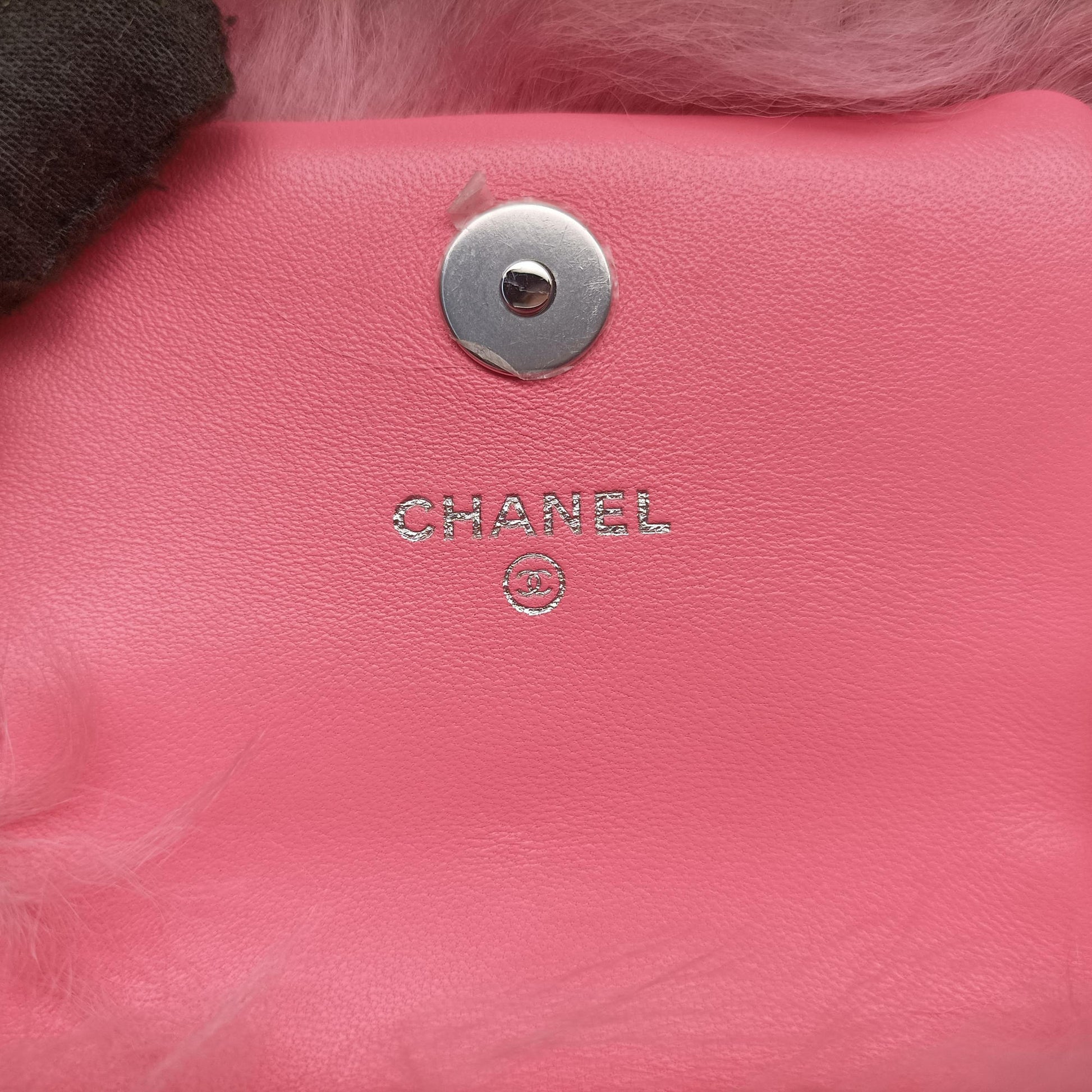 Shearling CC Hook Card Holder Pink wool AP2397 31626389シアリングCCフックカードホルダー ピンク ウール AP2397 31626389