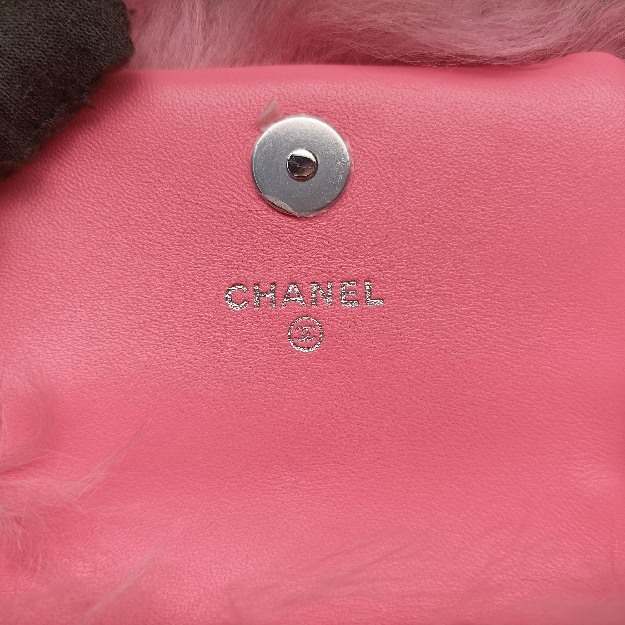 Shearling CC Hook Card Holder Pink wool AP2397 31626389シアリングCCフックカードホルダー ピンク ウール AP2397 31626389