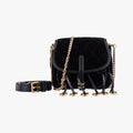 Fringe Charms Black Leather×velour IBL002 180/Iフリンジチャーム ブラック レザー×ベロア IBL002 180/I