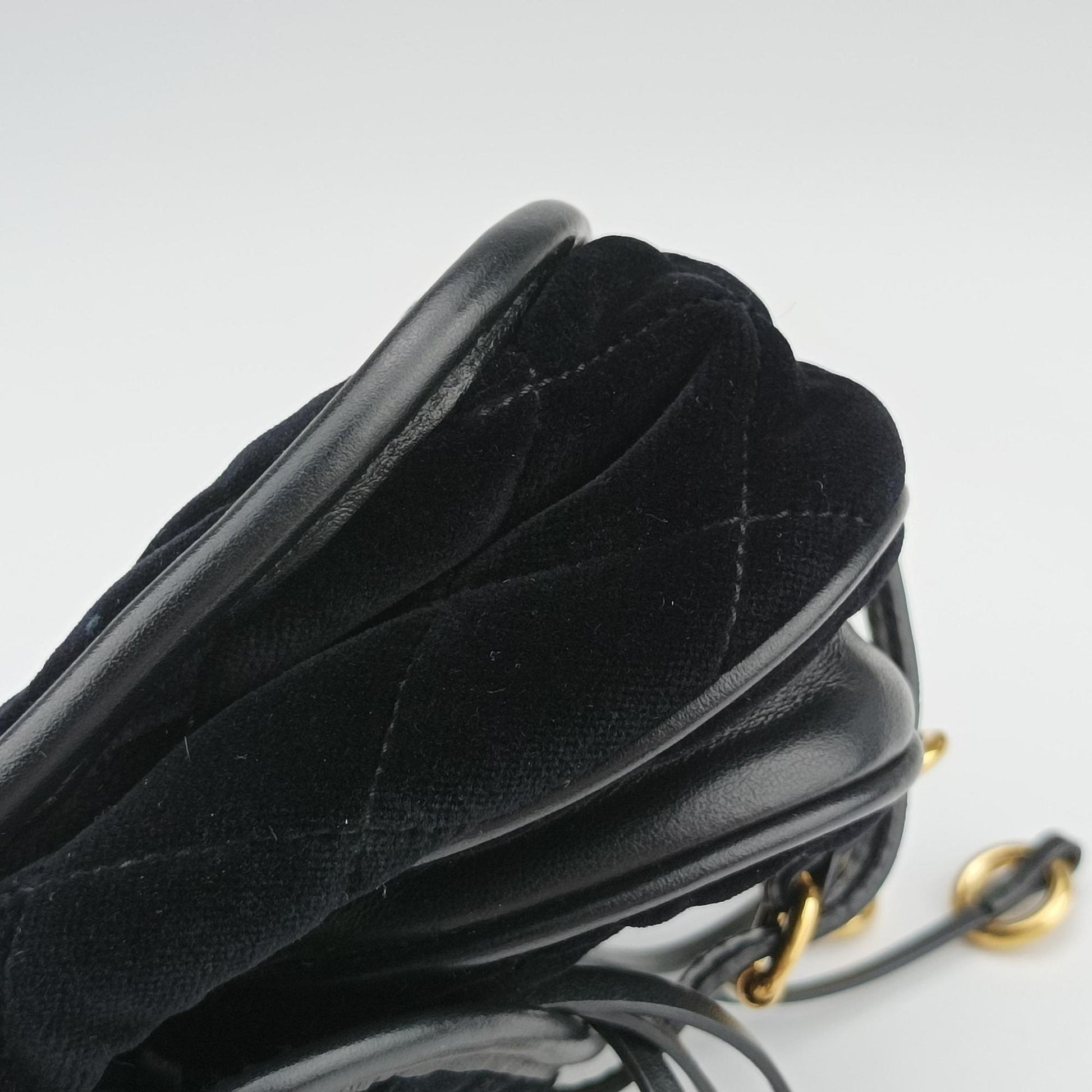 Fringe Charms Black Leather×velour IBL002 180/Iフリンジチャーム ブラック レザー×ベロア IBL002 180/I