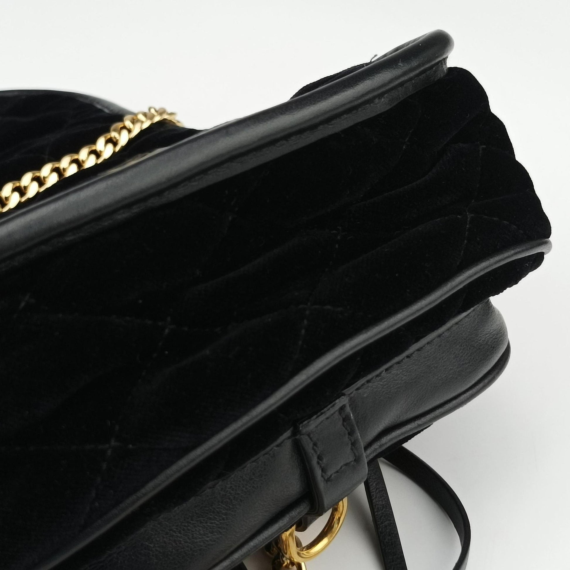 Fringe Charms Black Leather×velour IBL002 180/Iフリンジチャーム ブラック レザー×ベロア IBL002 180/I