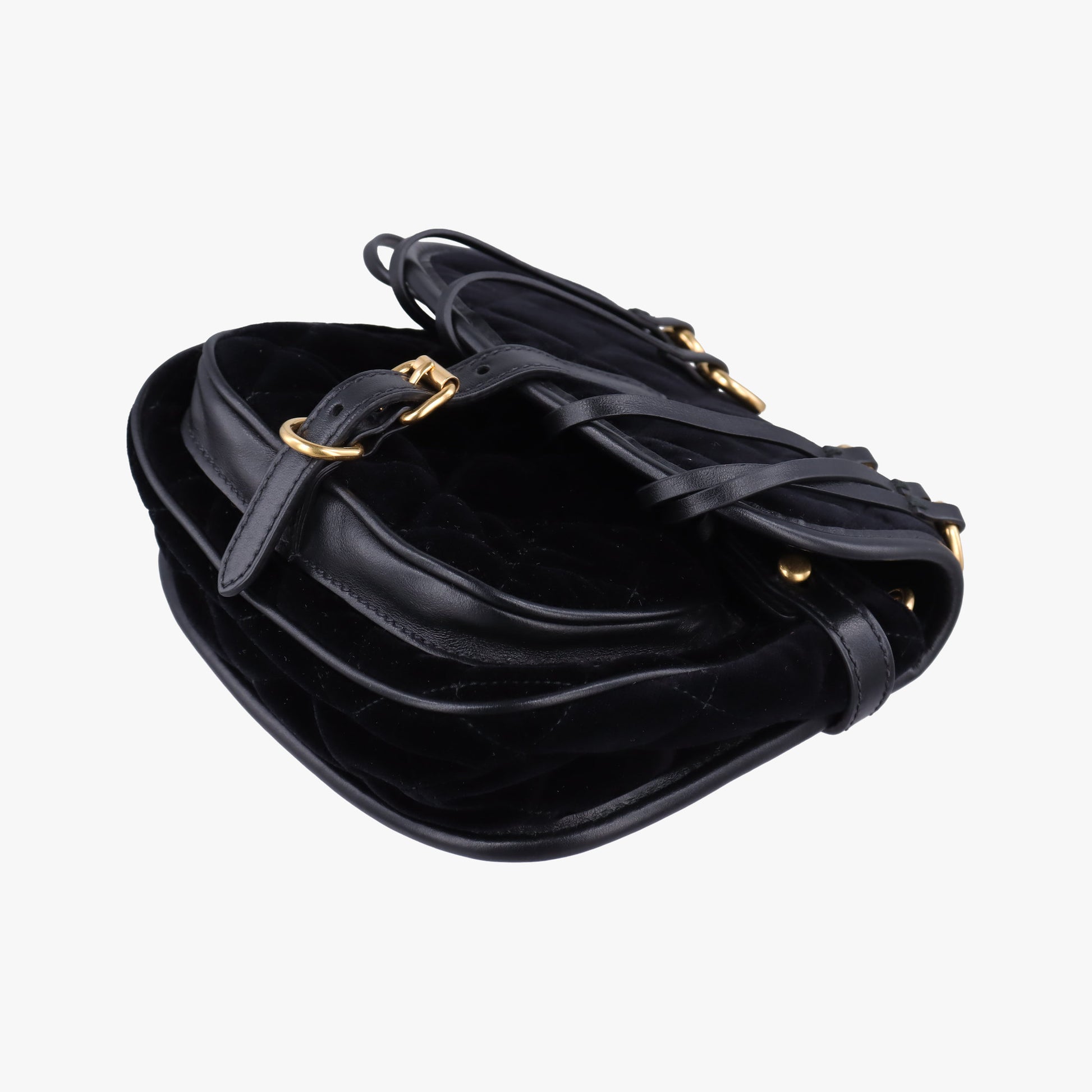 Fringe Charms Black Leather×velour IBL002 180/Iフリンジチャーム ブラック レザー×ベロア IBL002 180/I