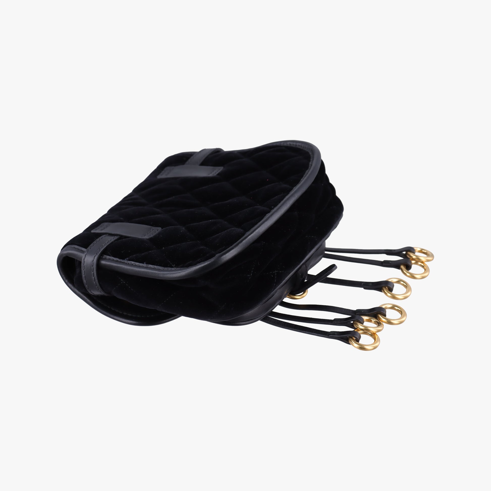 Fringe Charms Black Leather×velour IBL002 180/Iフリンジチャーム ブラック レザー×ベロア IBL002 180/I