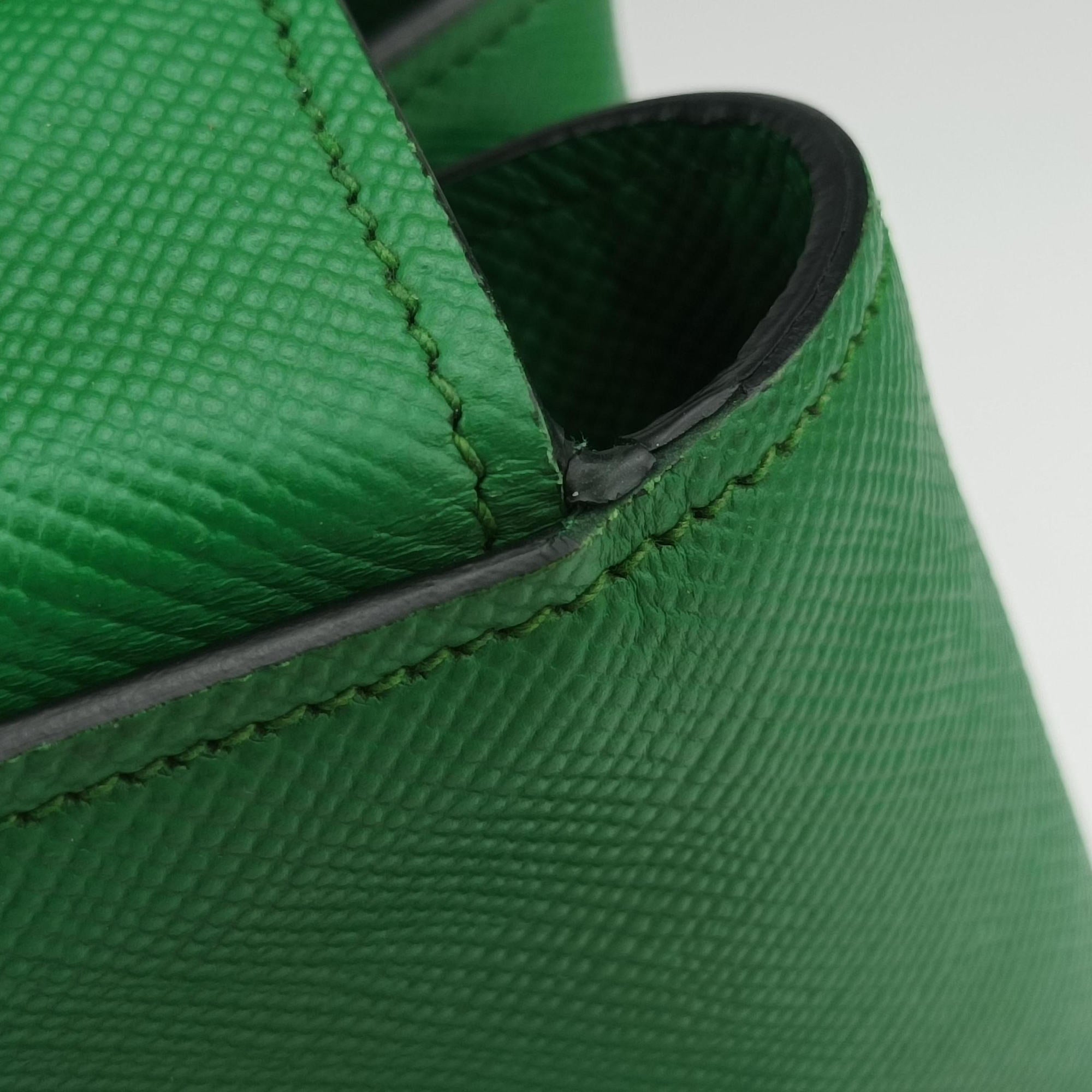 Double Cuir Green SAFFIANO Leather B2756T 14/Dダブル キュイール グリーン サフィアーノレザー B2756T 14/D