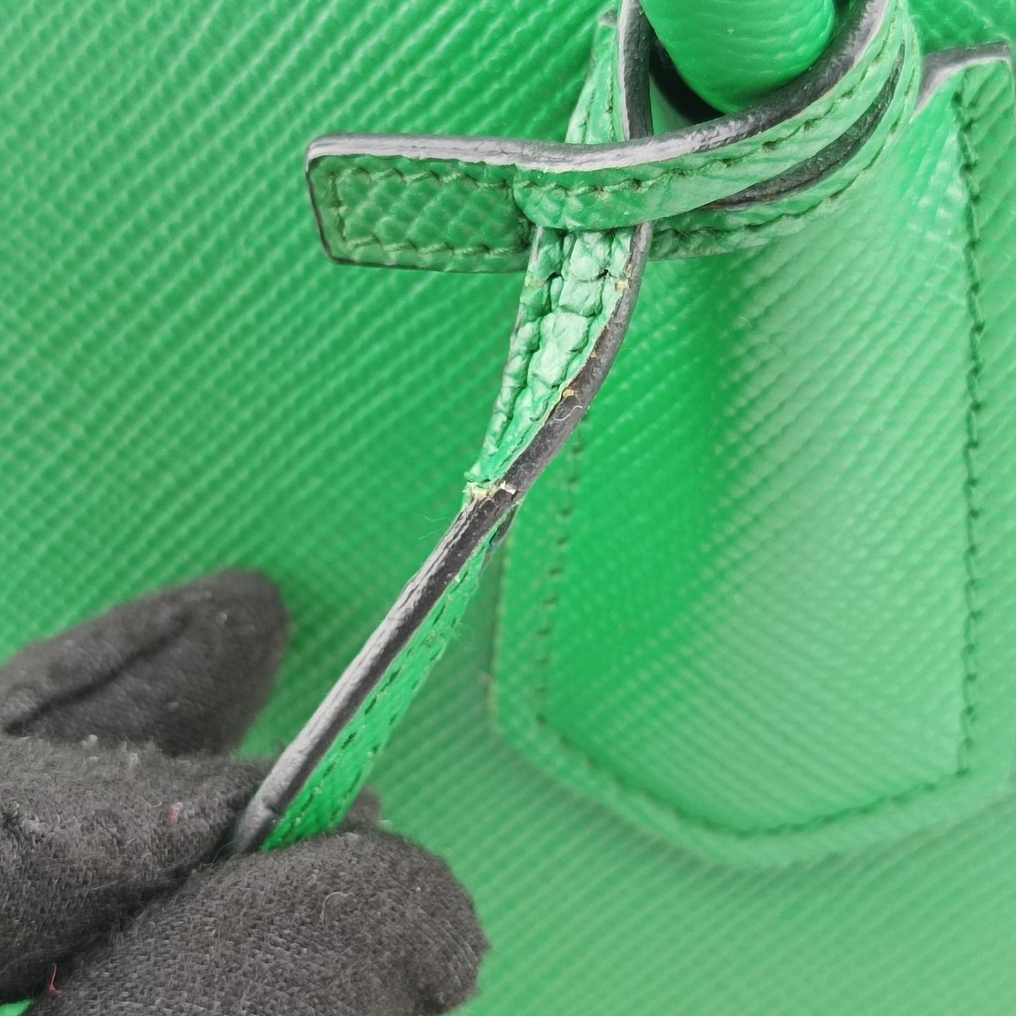 Double Cuir Green SAFFIANO Leather B2756T 14/Dダブル キュイール グリーン サフィアーノレザー B2756T 14/D