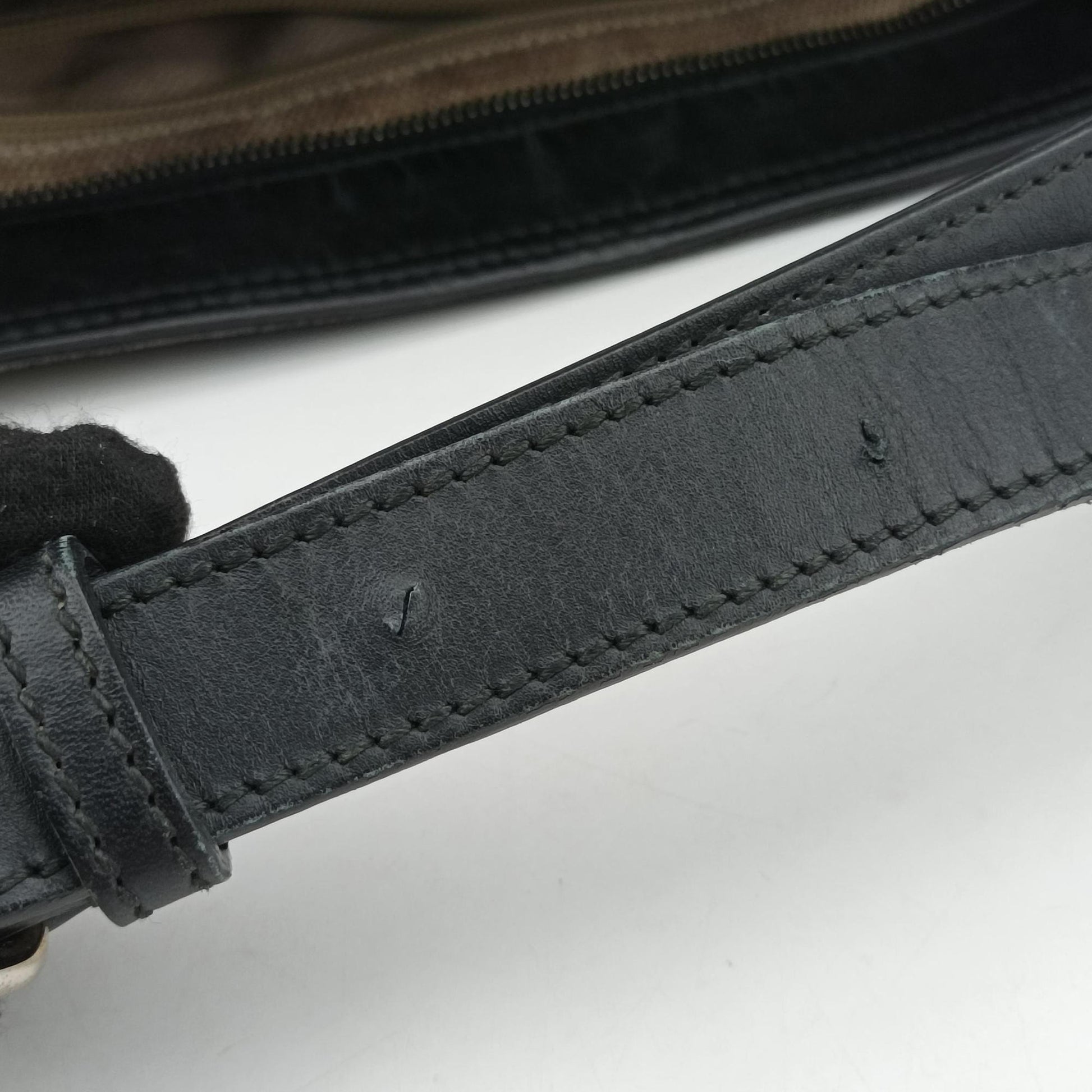 GG Canvas Black Leather×Canvas 308930 F016737306GGキャンバス ブラック レザー×キャンバス 308930 F016737306