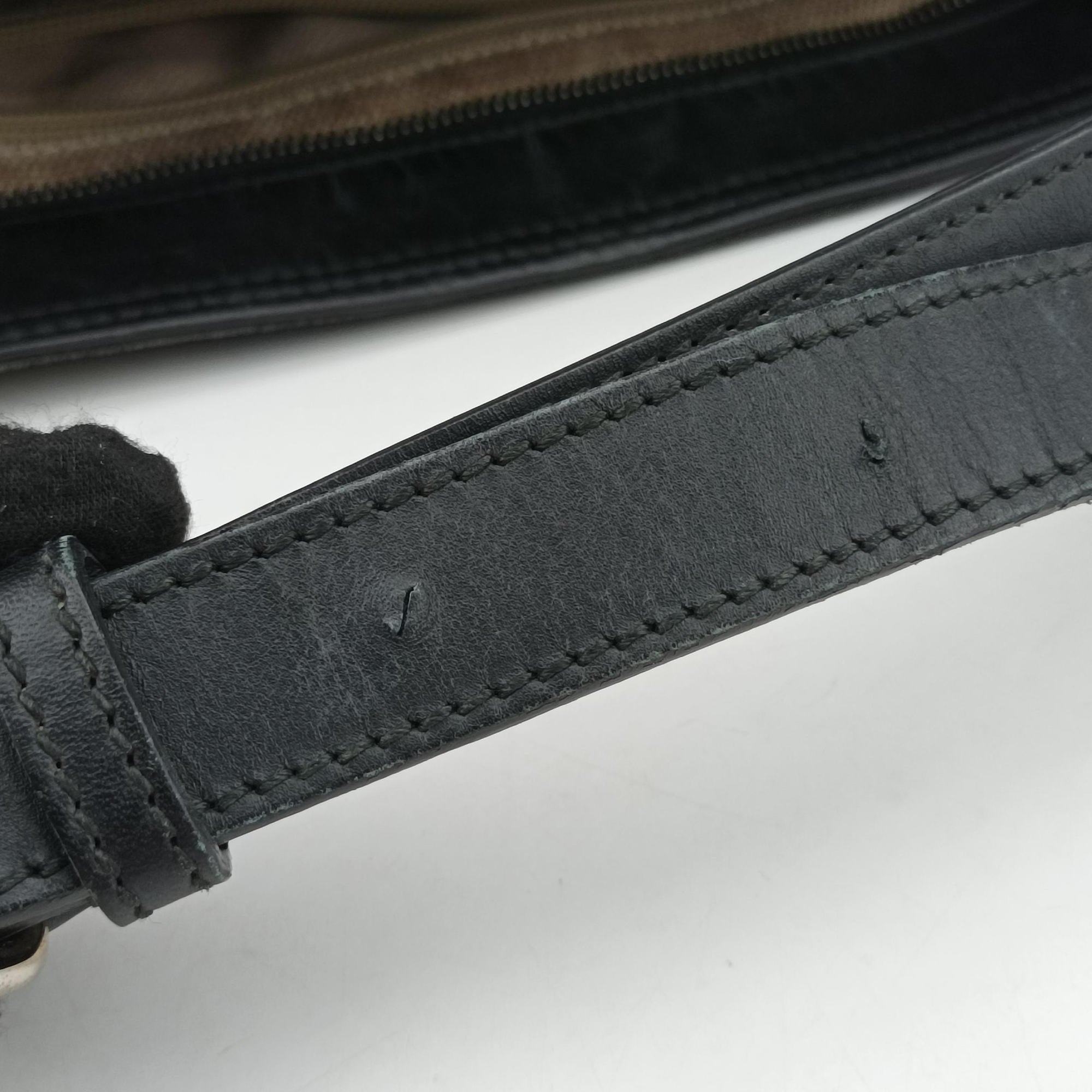 GG Canvas Black Leather×Canvas 308930 F016737306GGキャンバス ブラック レザー×キャンバス 308930 F016737306