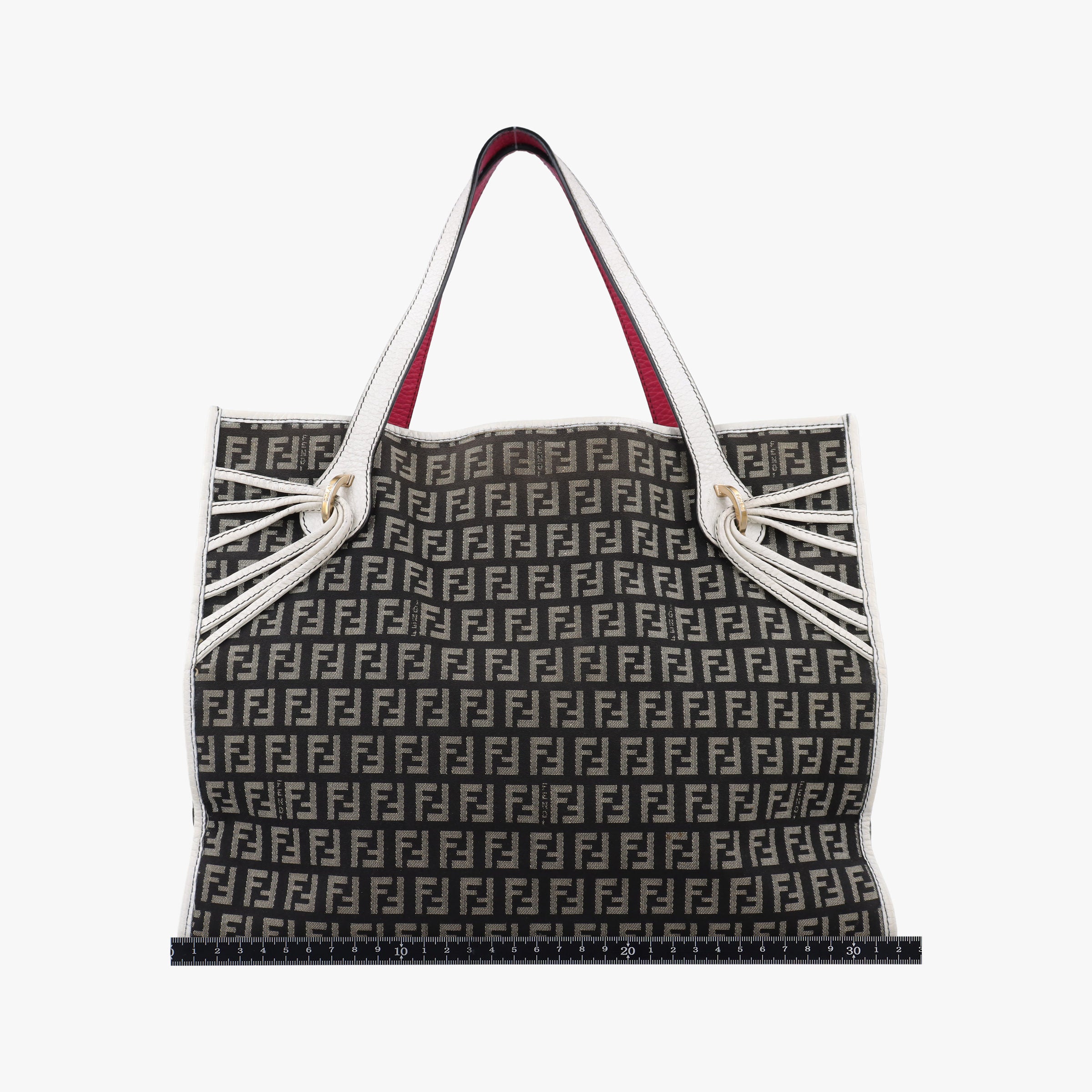 Zucca Pattern Tote Navy × White Canvas×Leather 8BH153 2321-8BH153.VWT-078ズッカ柄 トート ネイビー x ホワイト キャンバス×レザー 8BH153 2321-8BH153.VWT-078