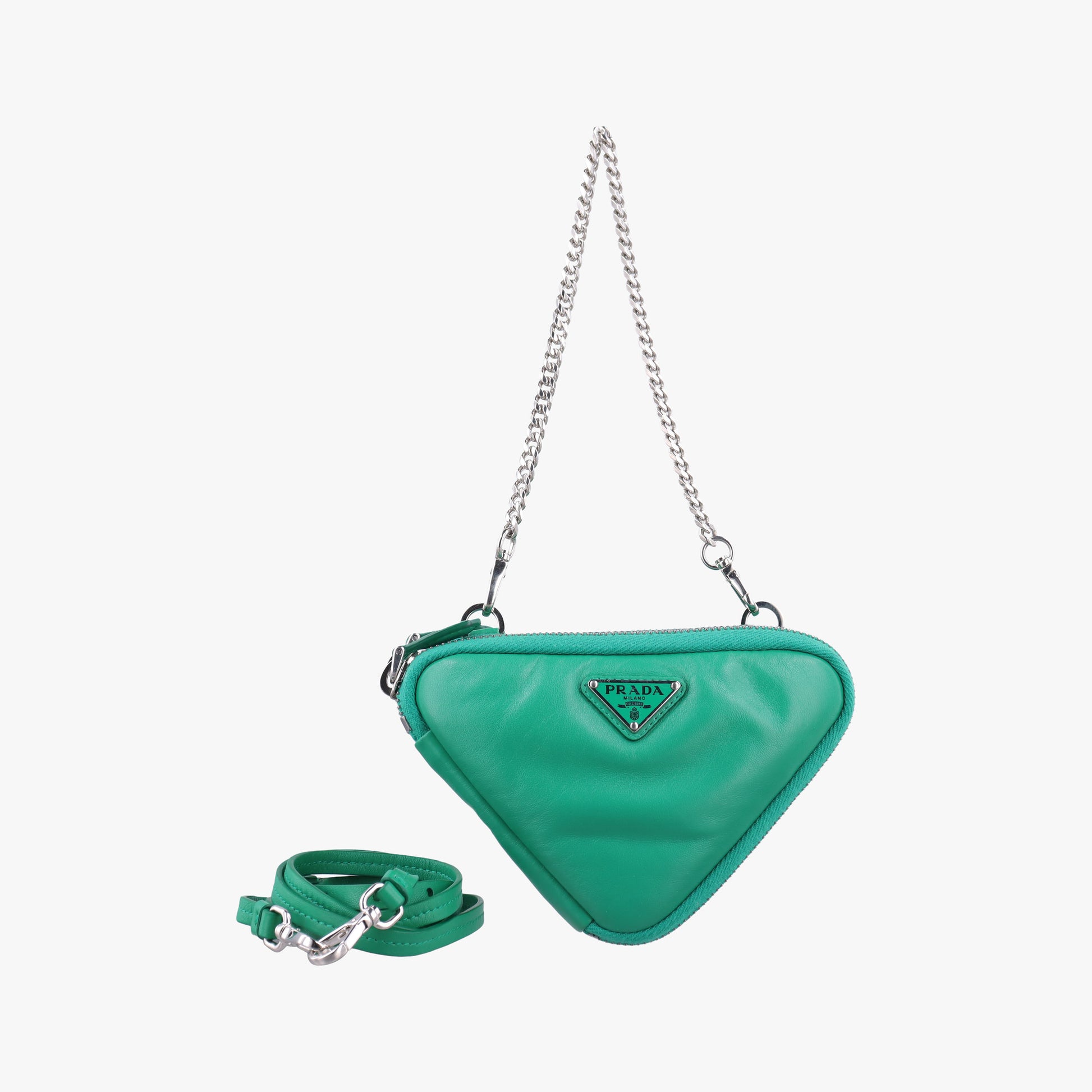 triangle mini Green Leather 1NR015 62トライアングル ミニ グリーン レザー 1NR015 62