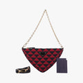Triangolo Triangle Black×Red Jacquard × leather 1BC176 31/A3トライアングル ブラック×レッド ジャカード × レザー 1BC176 31/A3