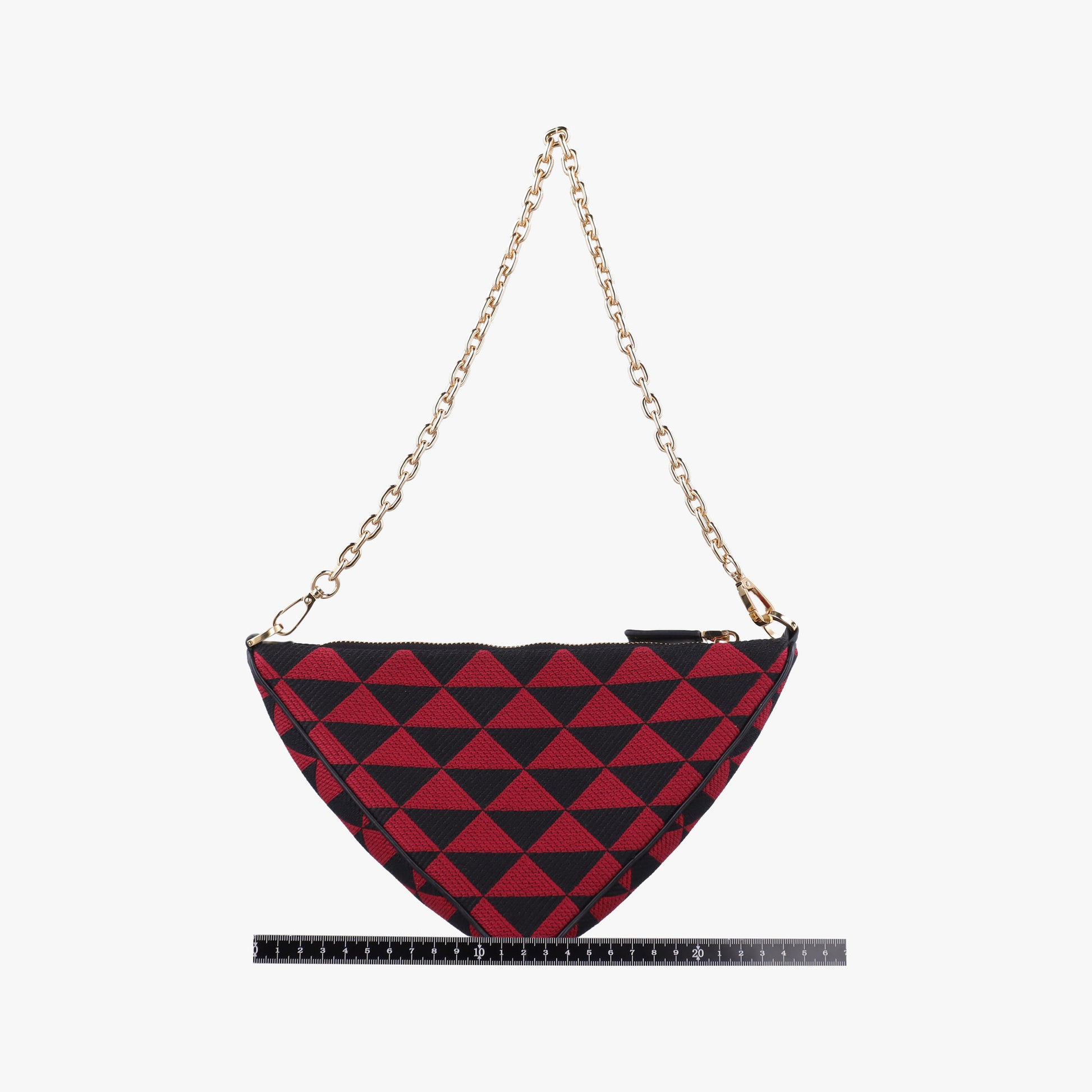 Triangolo Triangle Black×Red Jacquard × leather 1BC176 31/A3トライアングル ブラック×レッド ジャカード × レザー 1BC176 31/A3