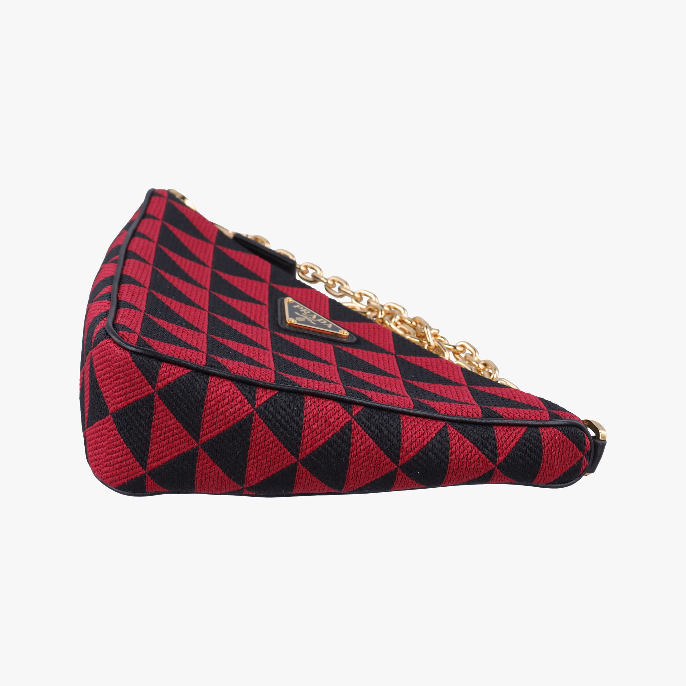 Triangolo Triangle Black×Red Jacquard × leather 1BC176 31/A3トライアングル ブラック×レッド ジャカード × レザー 1BC176 31/A3