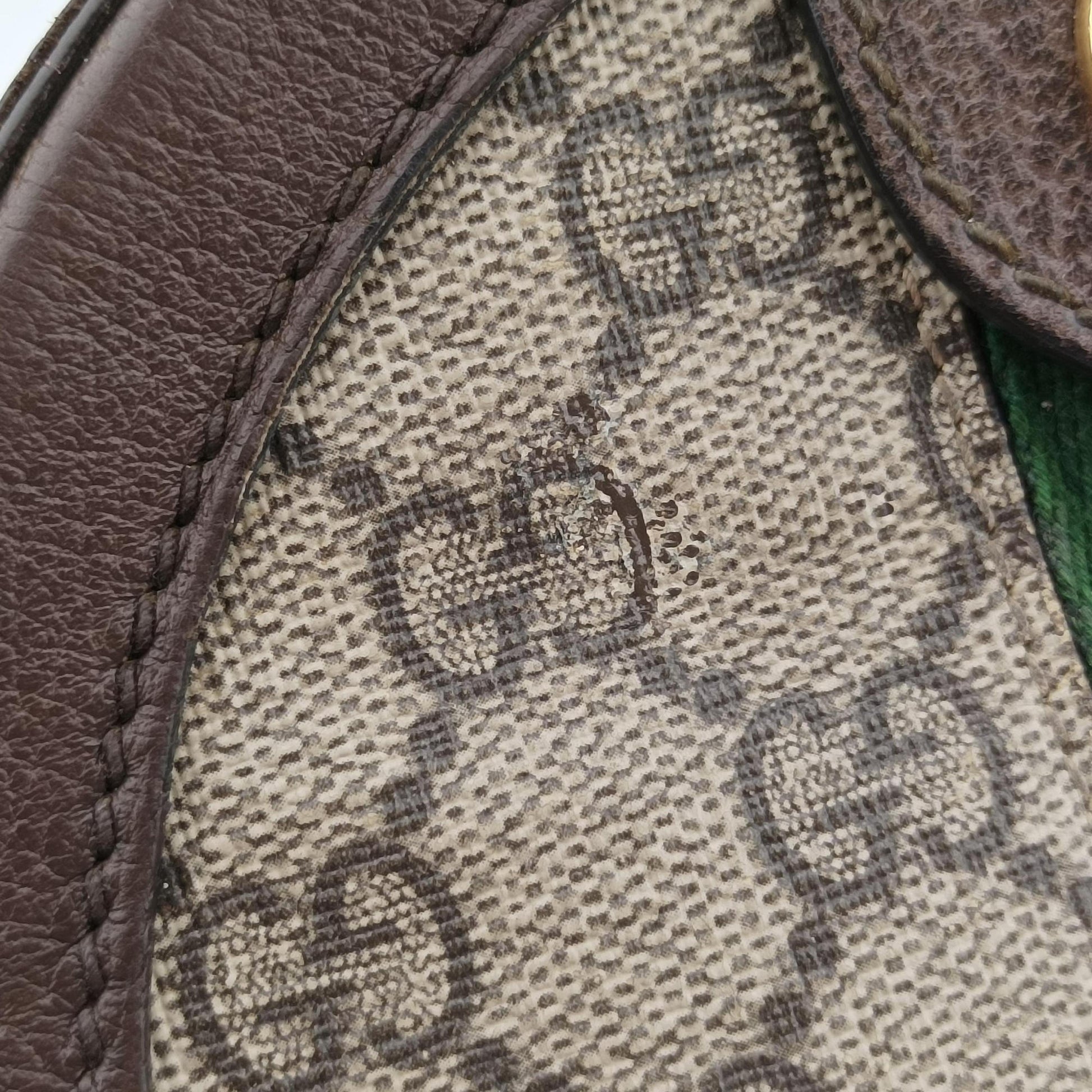 Ophidia Brown×beige PVC coated canvas×Leather 550618 H031329050オフィディア ブラウン×ベージュ PVCコーティングキャンバス×レザー 550618 H031329050