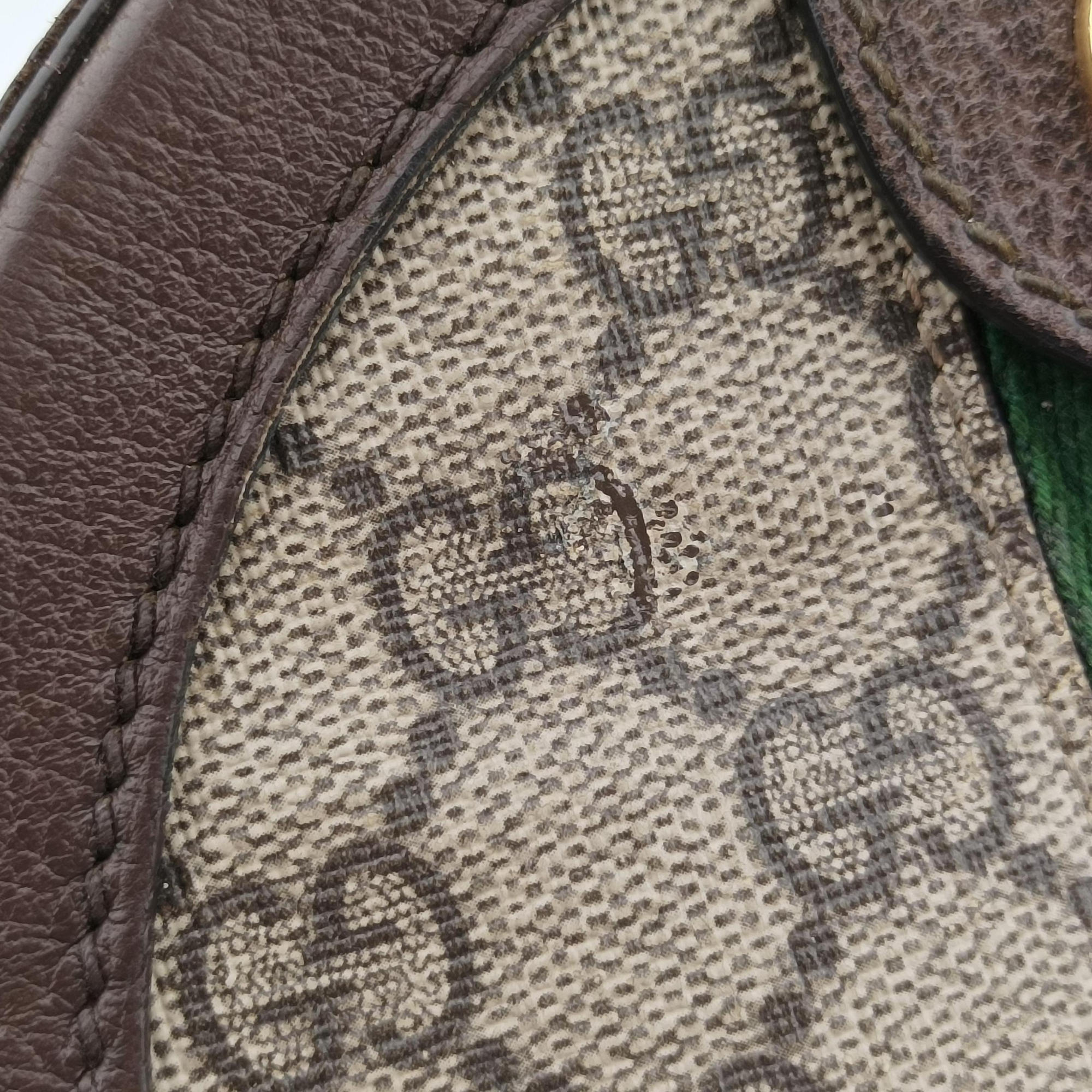 Ophidia Brown×beige PVC coated canvas×Leather 550618 H031329050オフィディア ブラウン×ベージュ PVCコーティングキャンバス×レザー 550618 H031329050