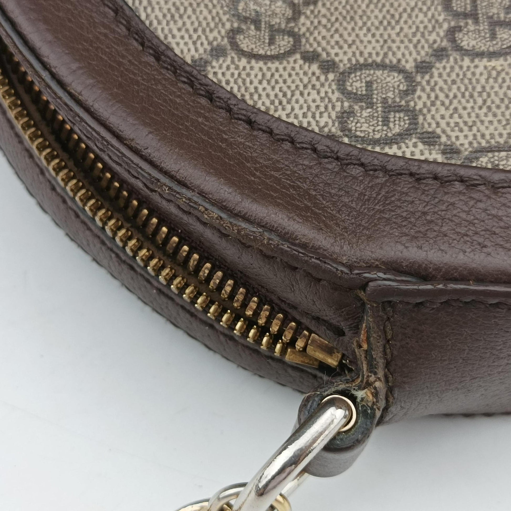 Ophidia Brown×beige PVC coated canvas×Leather 550618 H031329050オフィディア ブラウン×ベージュ PVCコーティングキャンバス×レザー 550618 H031329050
