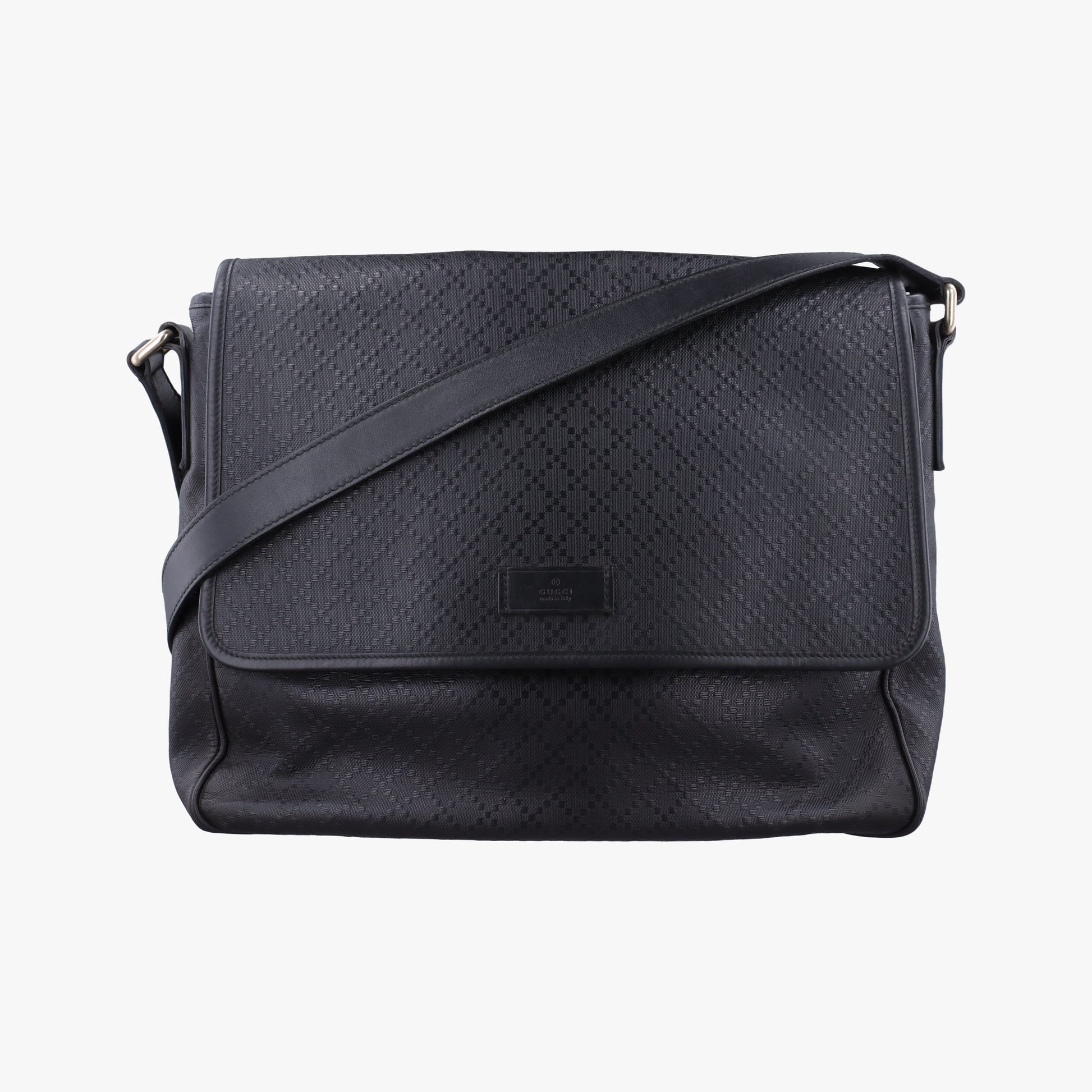 Guccissima Messenger Black Leather 223665 A011389922グッチッシマ メッセンジャー ブラック レザー 223665 A011389922