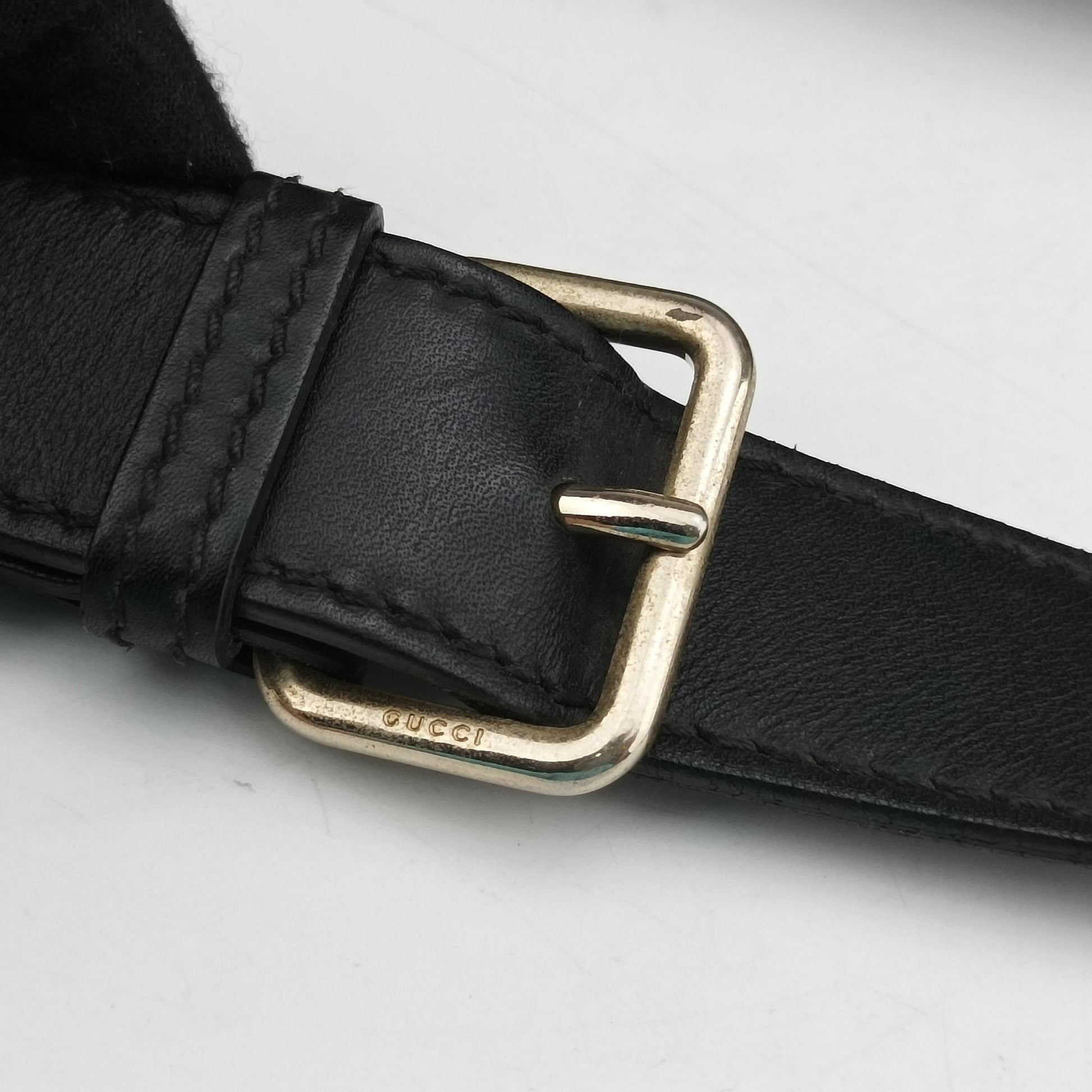 Guccissima Messenger Black Leather 223665 A011389922グッチッシマ メッセンジャー ブラック レザー 223665 A011389922