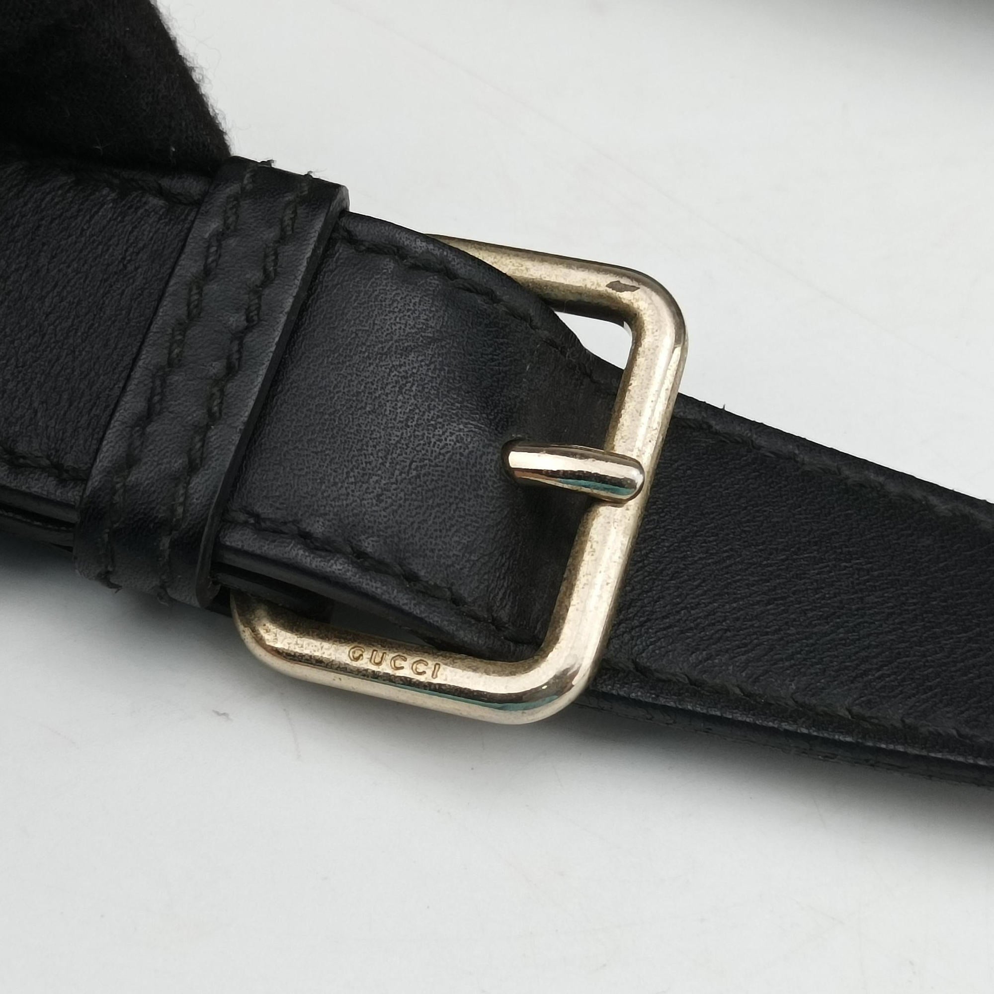 Guccissima Messenger Black Leather 223665 A011389922グッチッシマ メッセンジャー ブラック レザー 223665 A011389922