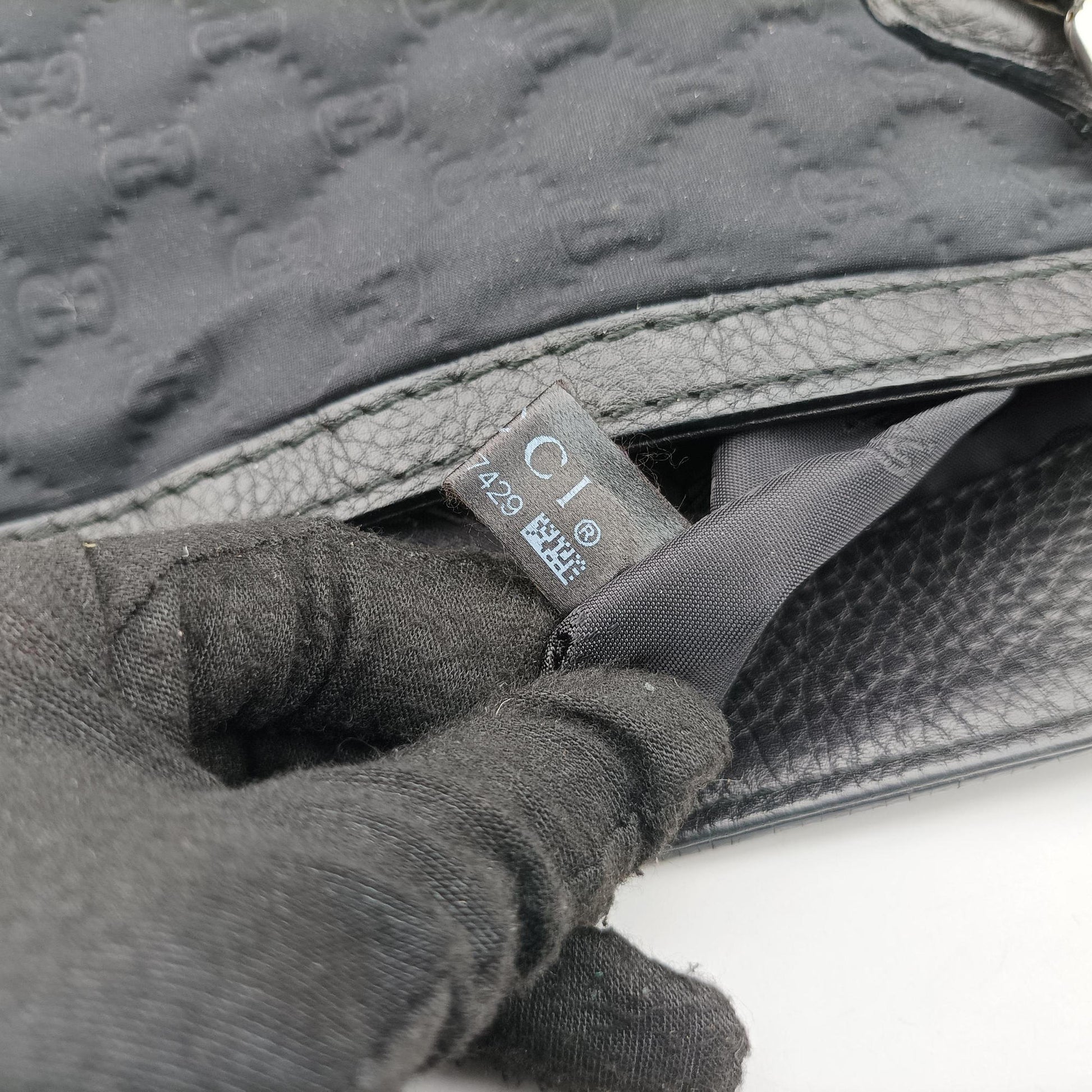 GG Neoprene Techno Tag Black fabric × Leather 241102 H7547429GG ネオプレン シリーズ ブラック ファブリック× レザー 241102 H7547429