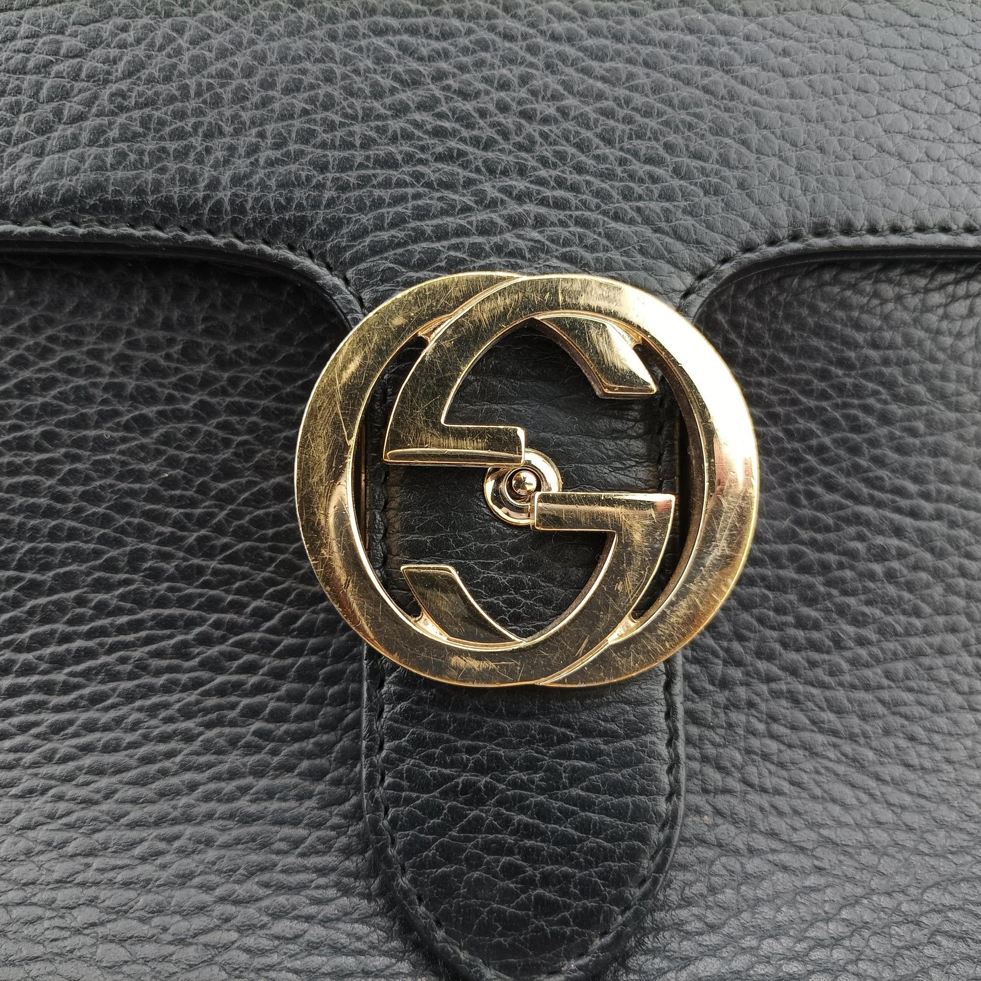 Interlocking G Black Leather 510306 D025516347インターロッキングG ブラック レザー 510306 D025516347
