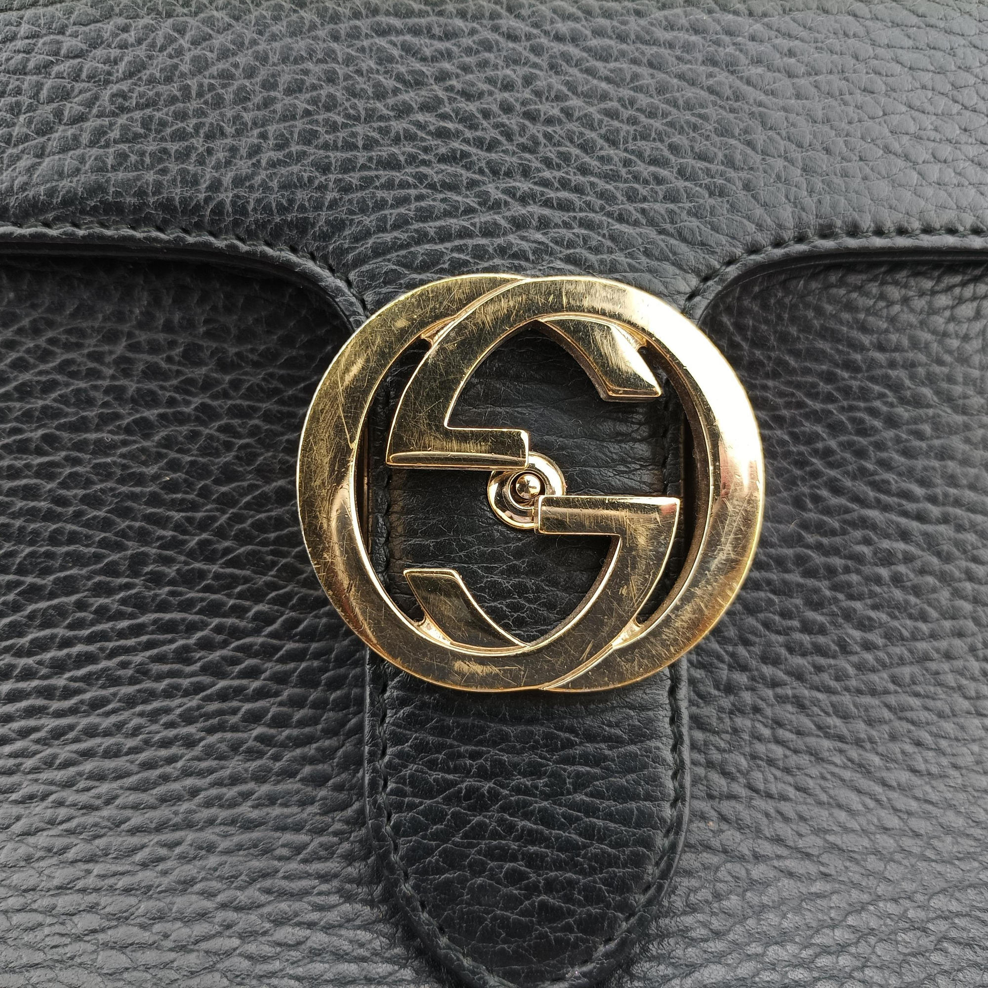 Interlocking G Black Leather 510306 D025516347インターロッキングG ブラック レザー 510306 D025516347