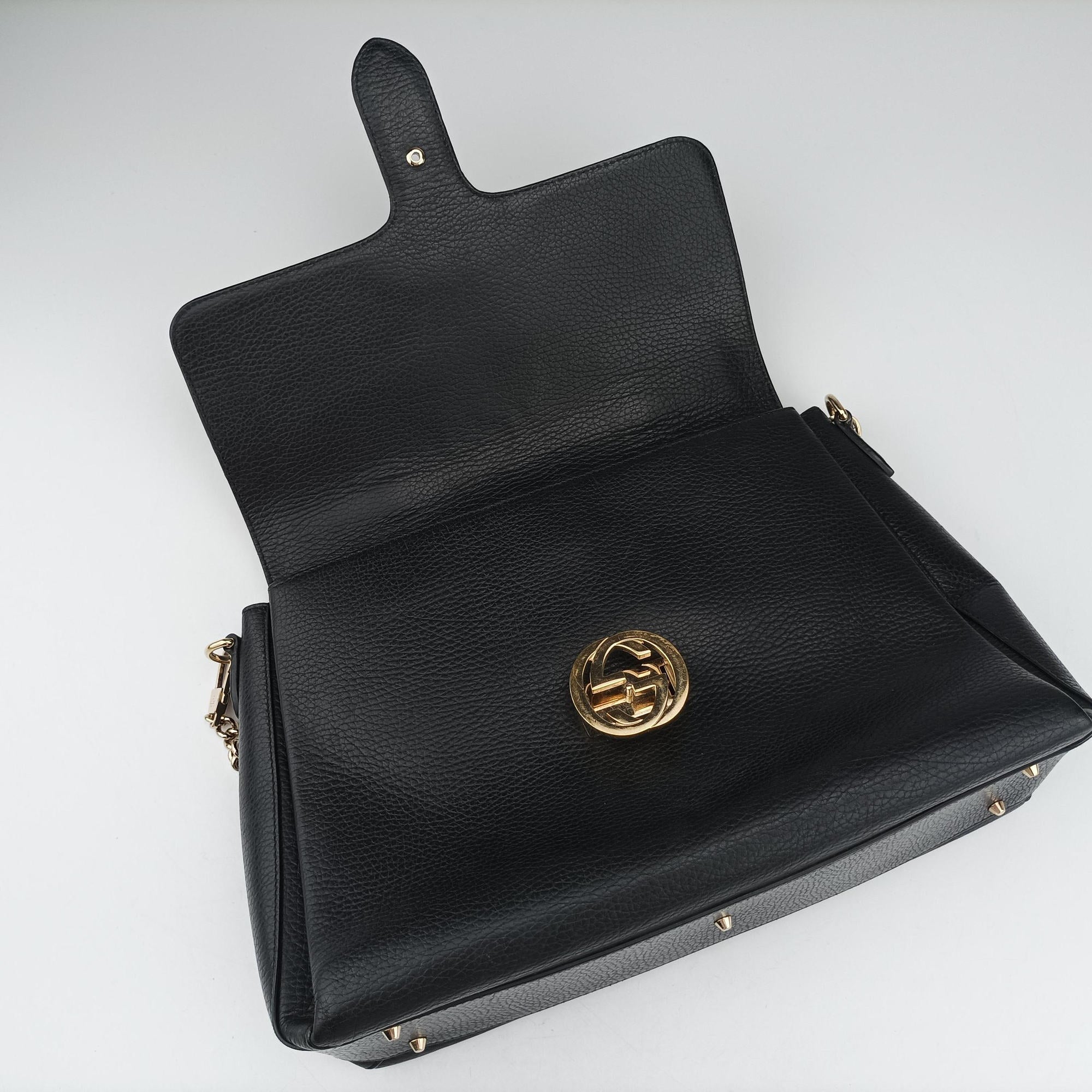Interlocking G Black Leather 510306 D025516347インターロッキングG ブラック レザー 510306 D025516347