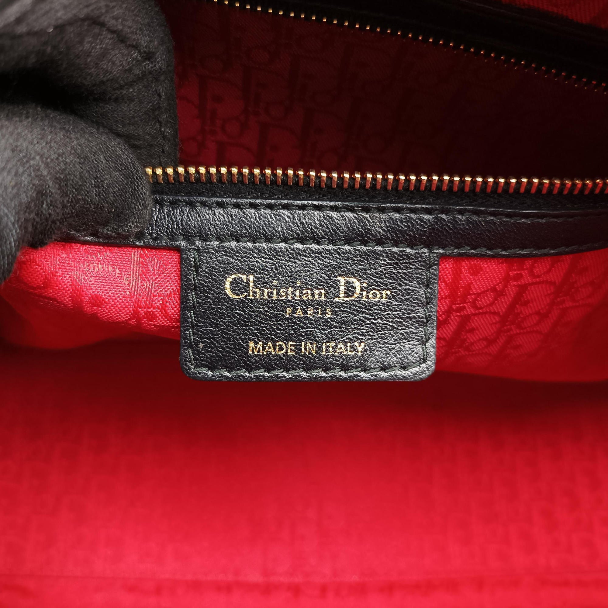 Lady Dior Black lambskin 08-MA-0191レディディオール ブラック ラムスキン 08-MA-0191